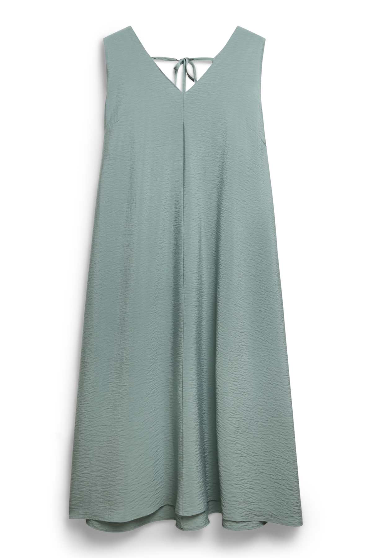 A-line dress with V-neck and viscose - mint green