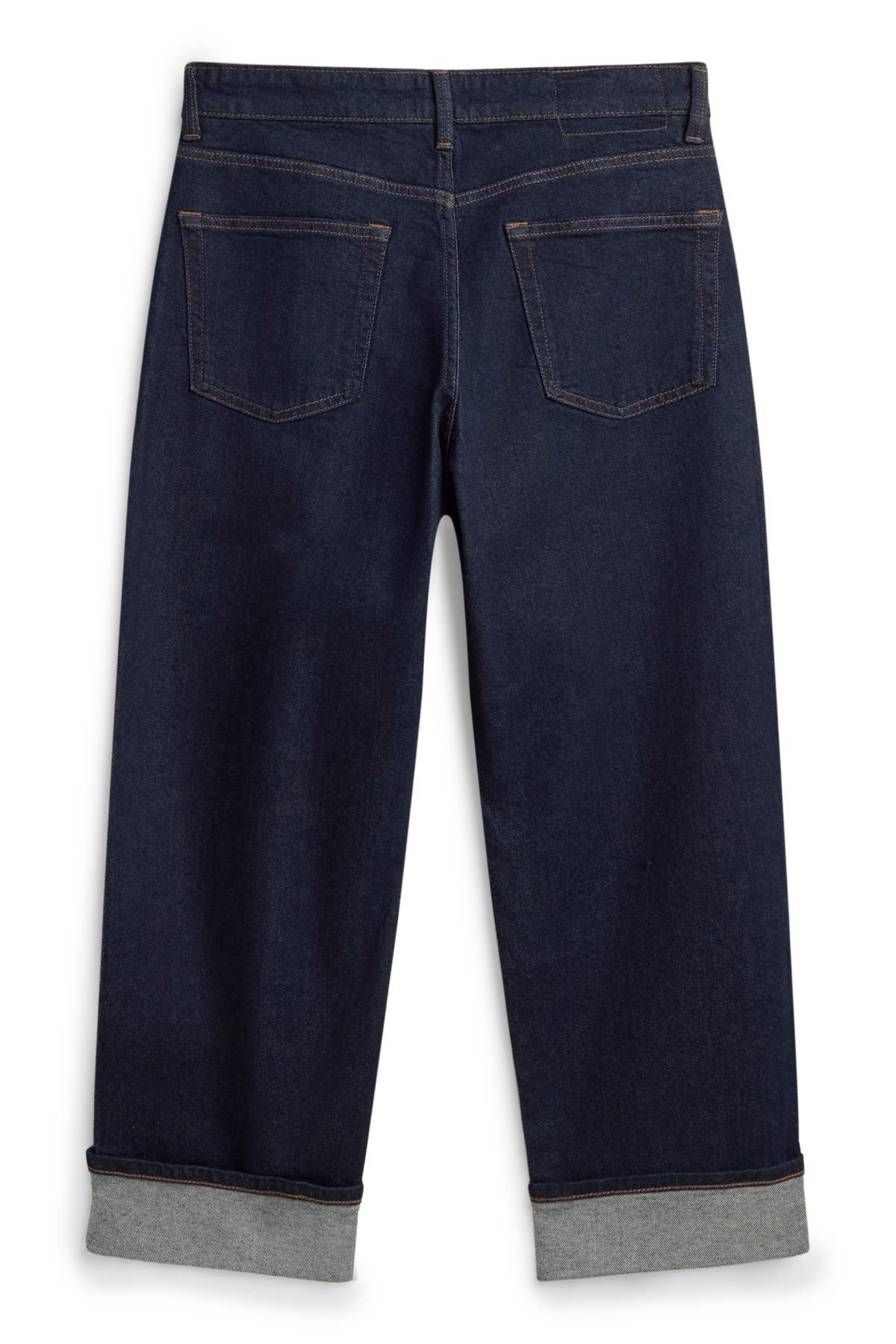 Boyfriend jeans - mid-rise waist - denim-dark blue