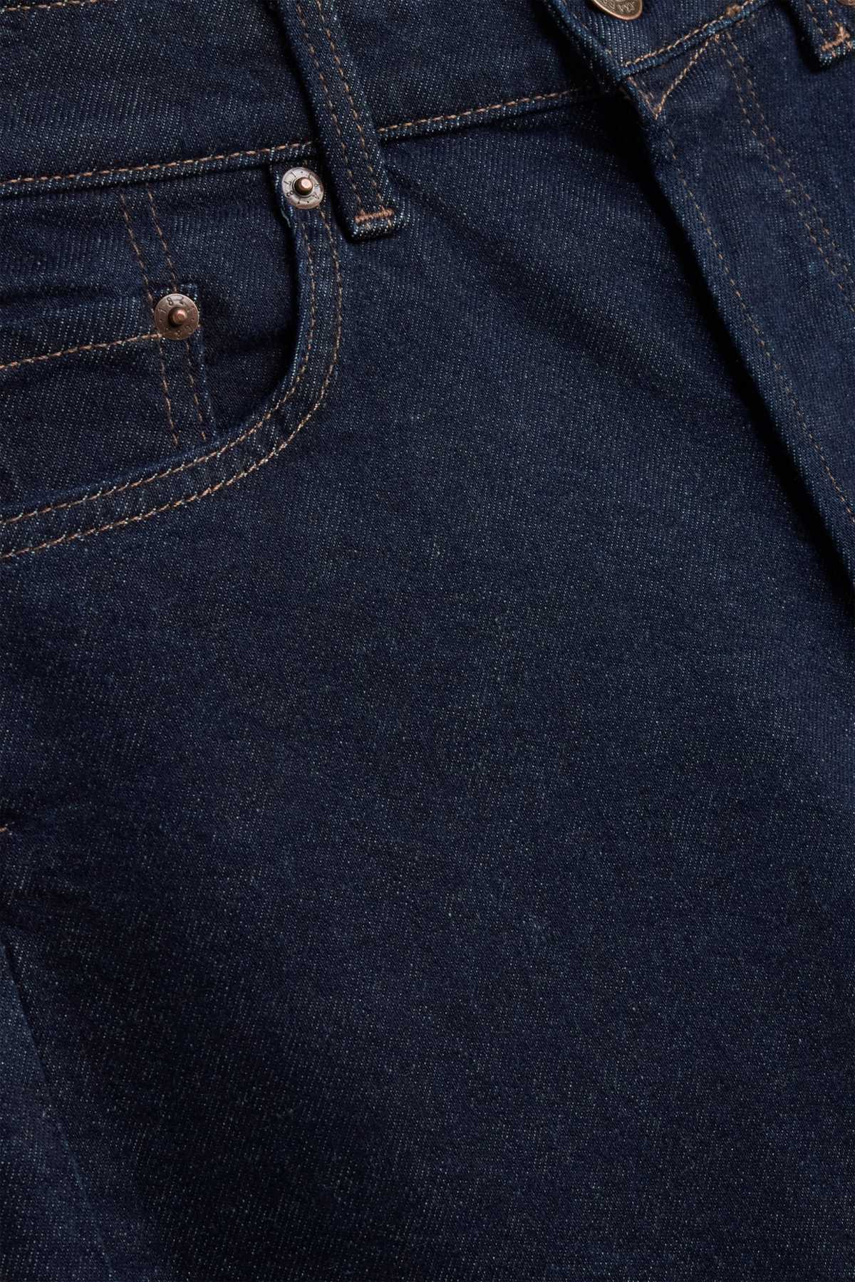Boyfriend jeans - mid-rise waist - denim-dark blue