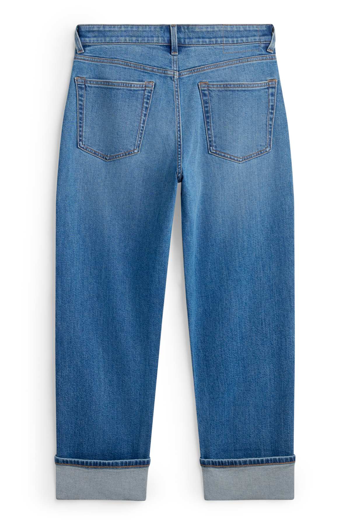 Boyfriend jeans - mid-rise waist - blue denim