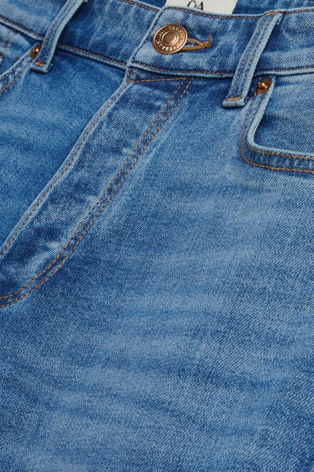 Boyfriend jeans - mid-rise waist - blue denim