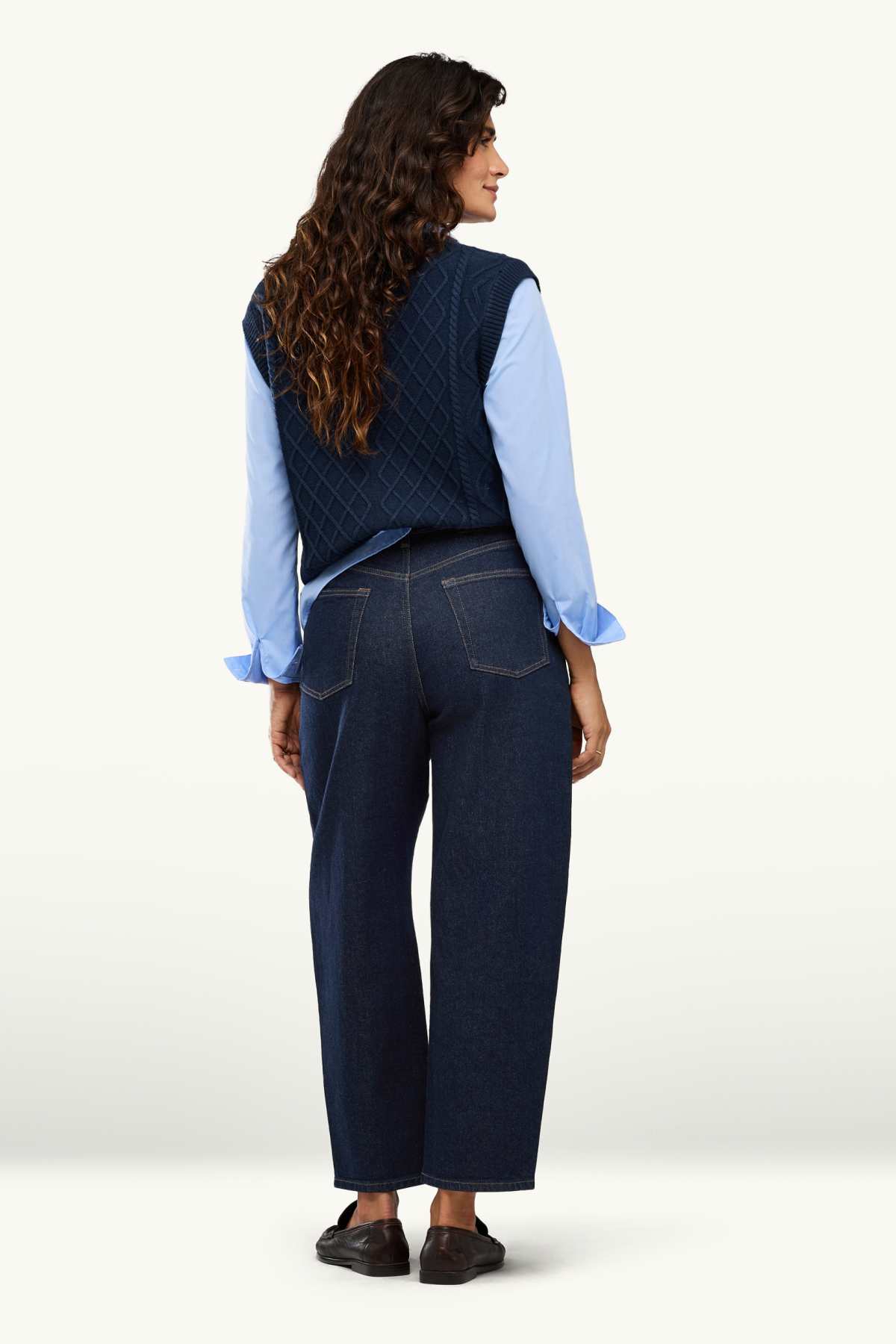Barrel jeans - high waist - denim-dark blue