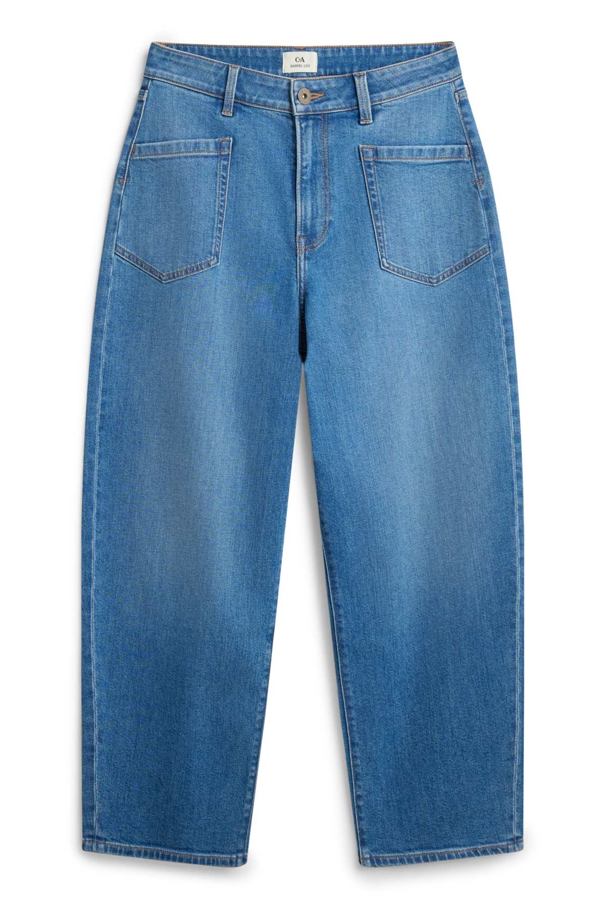 Barrel jeans - high waist - blue denim
