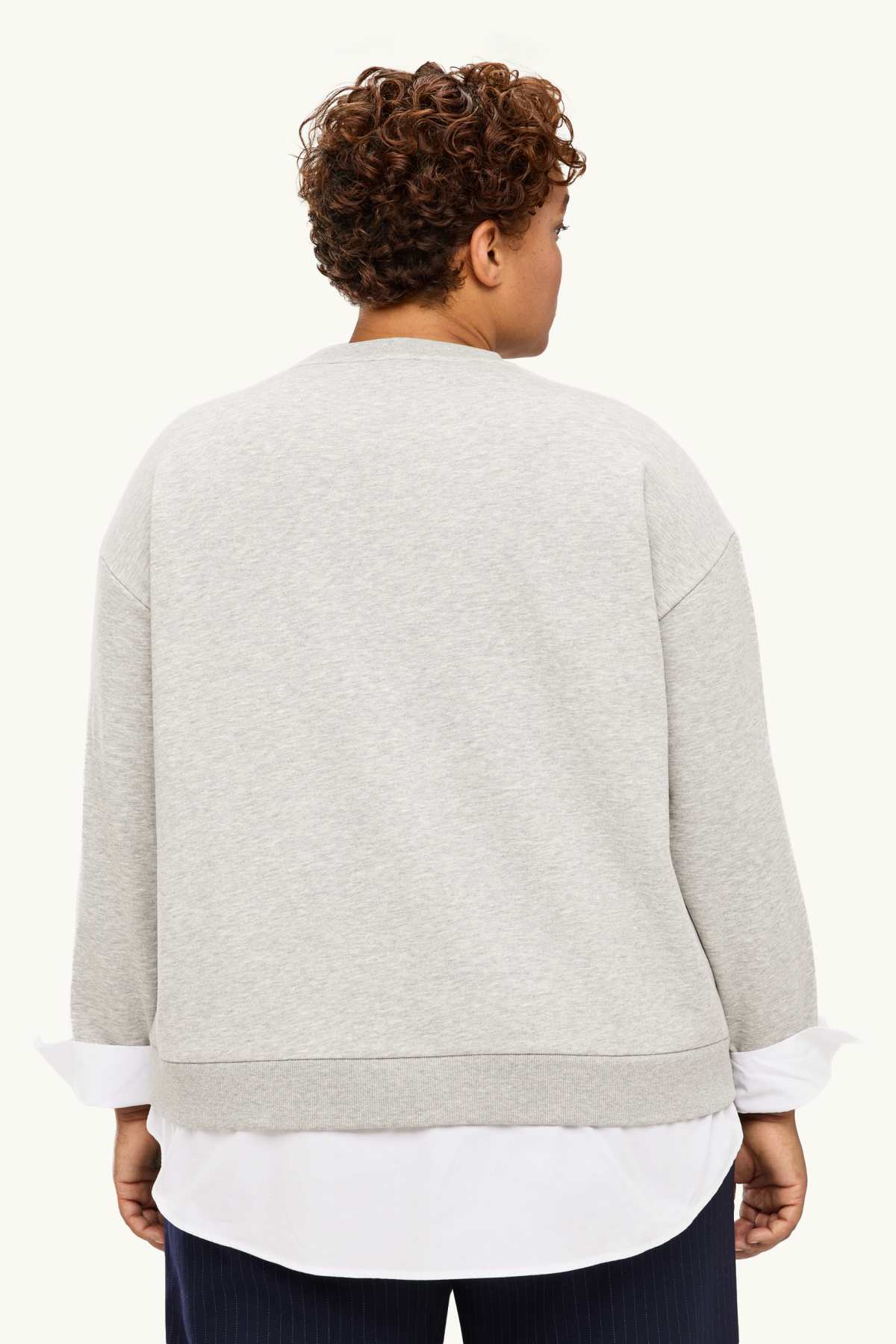 Sweatshirt - 2-in-1 look - light gray
