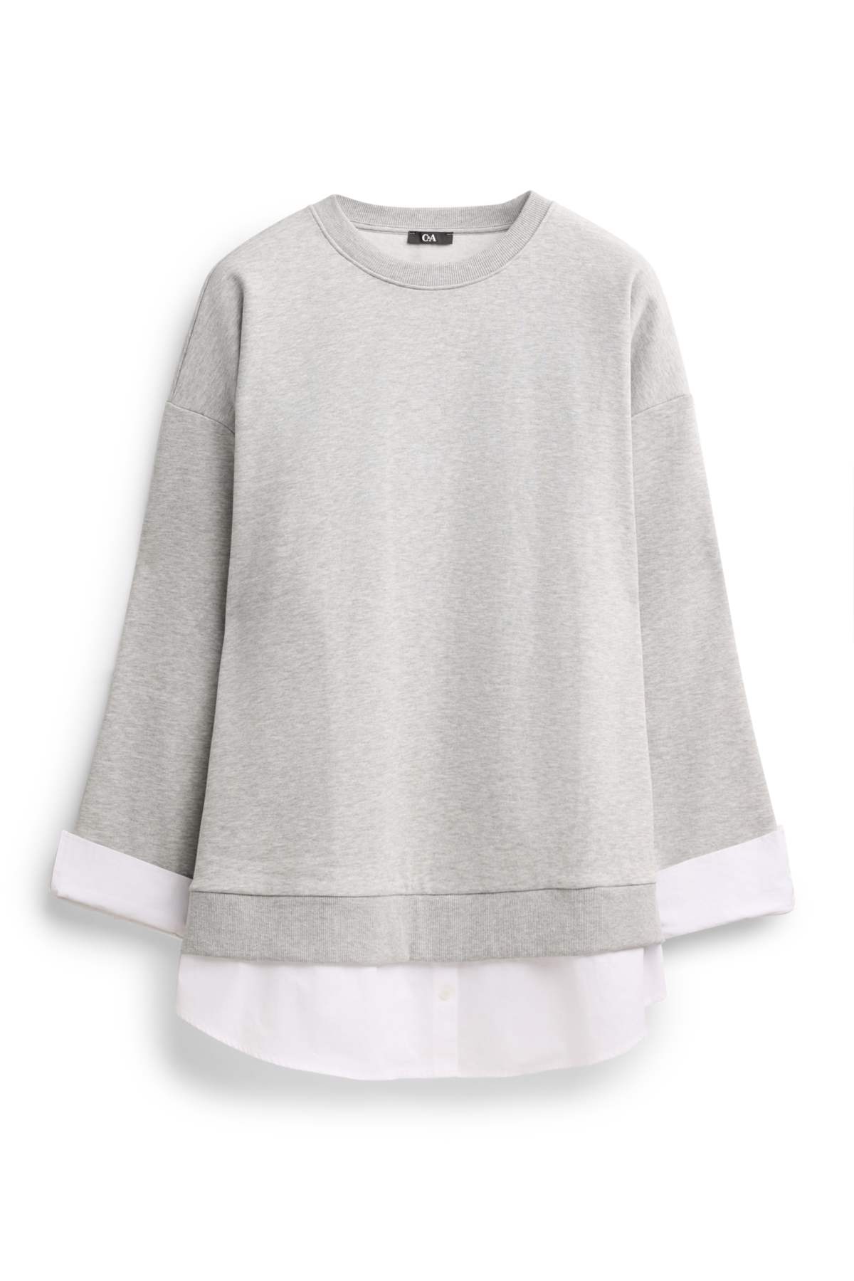 Sweatshirt - 2-in-1 look - light gray