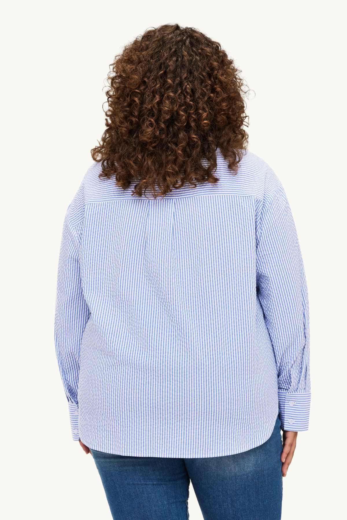 Shirt blouse - striped - blue / white