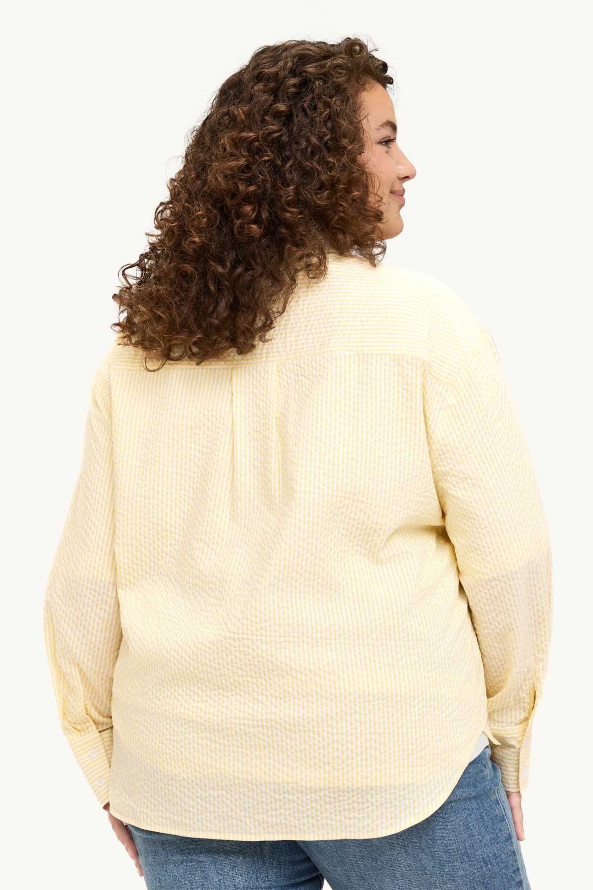 Shirt blouse - striped - white / yellow