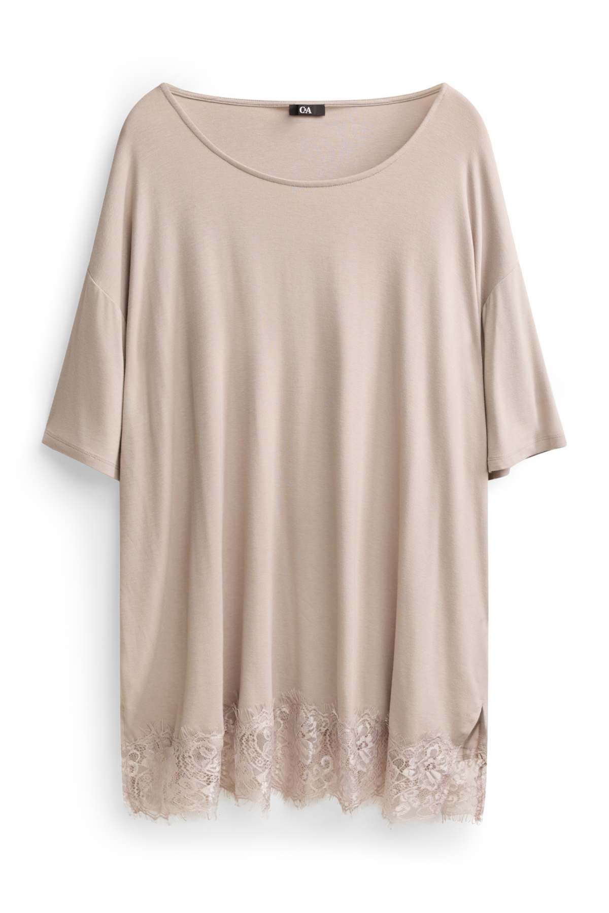 T-shirt - curvy fit - beige