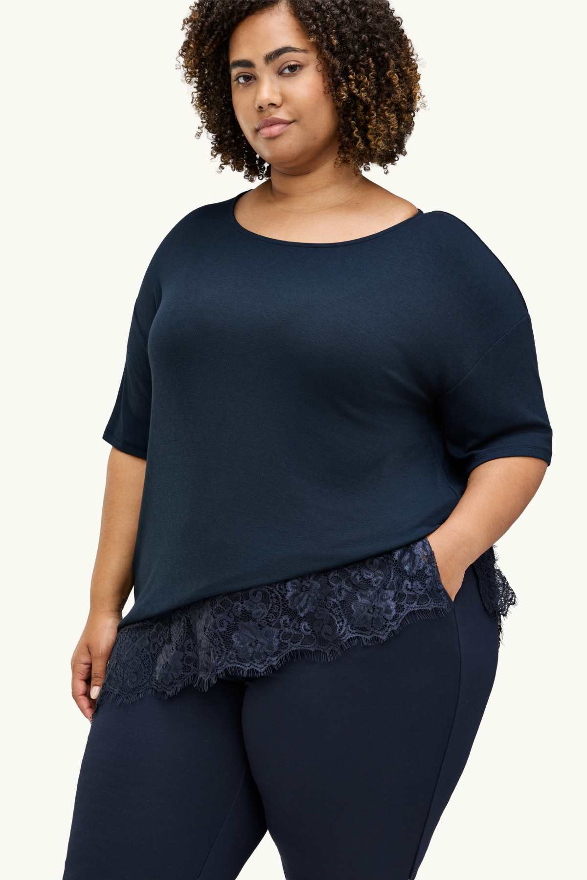 T-shirt - curvy fit - dark blue