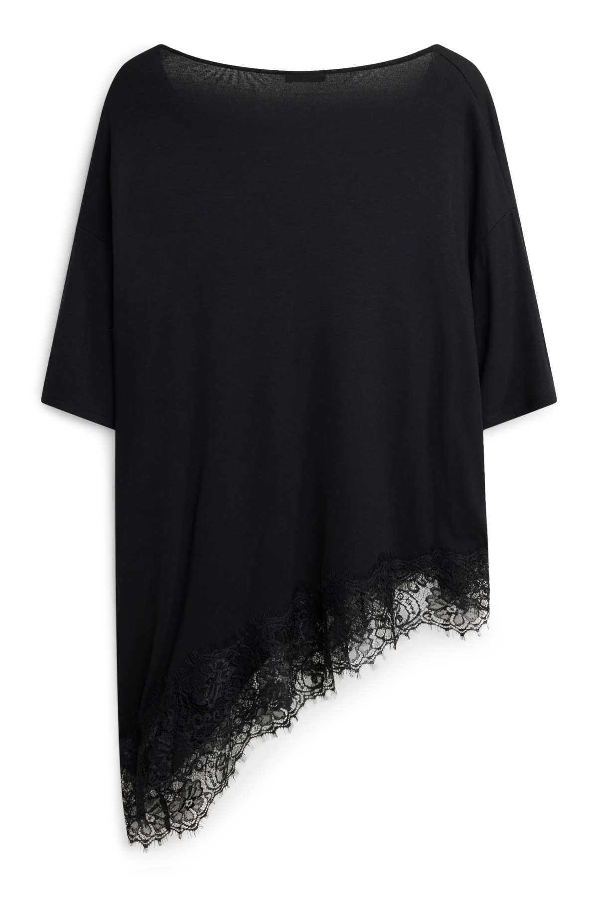 V-neck T-shirt - curvy fit - black