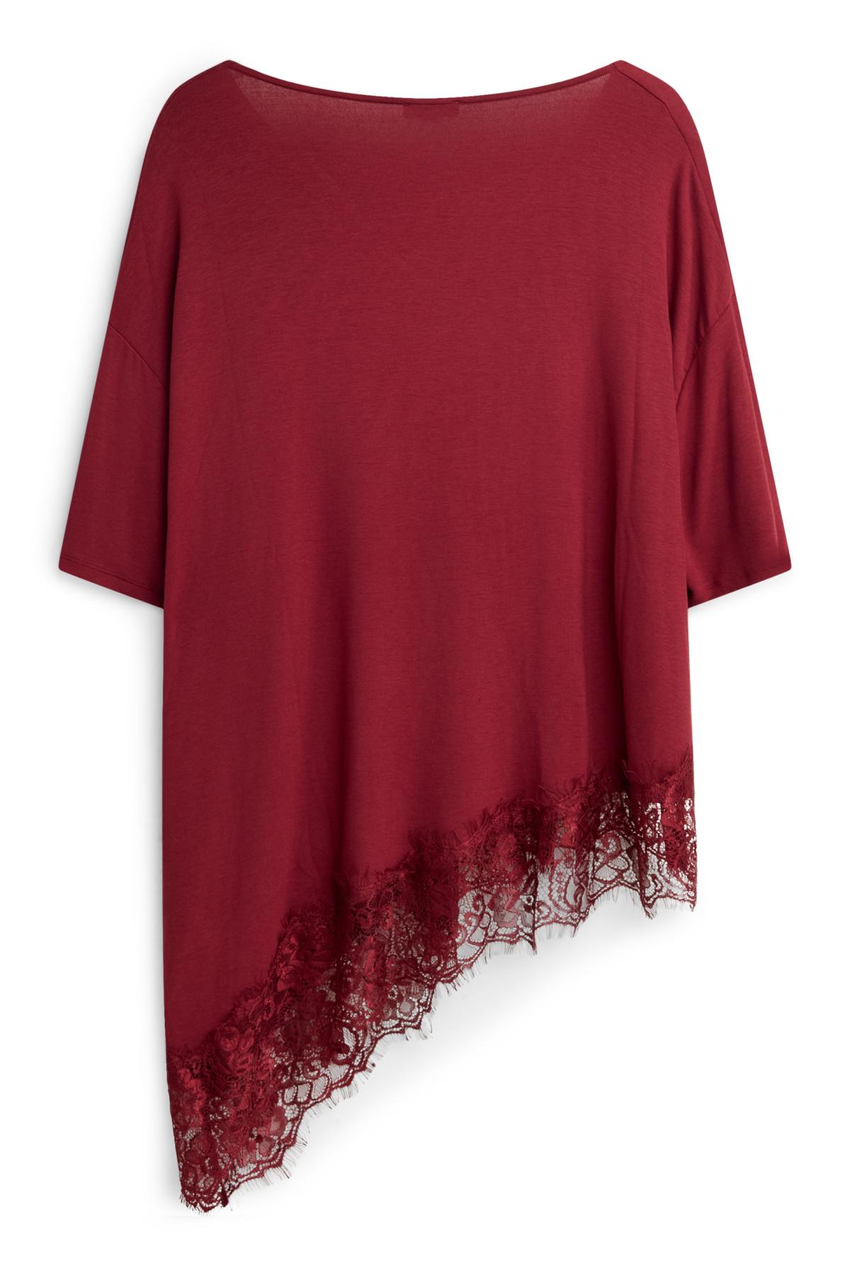 V-neck T-shirt - curvy fit - red