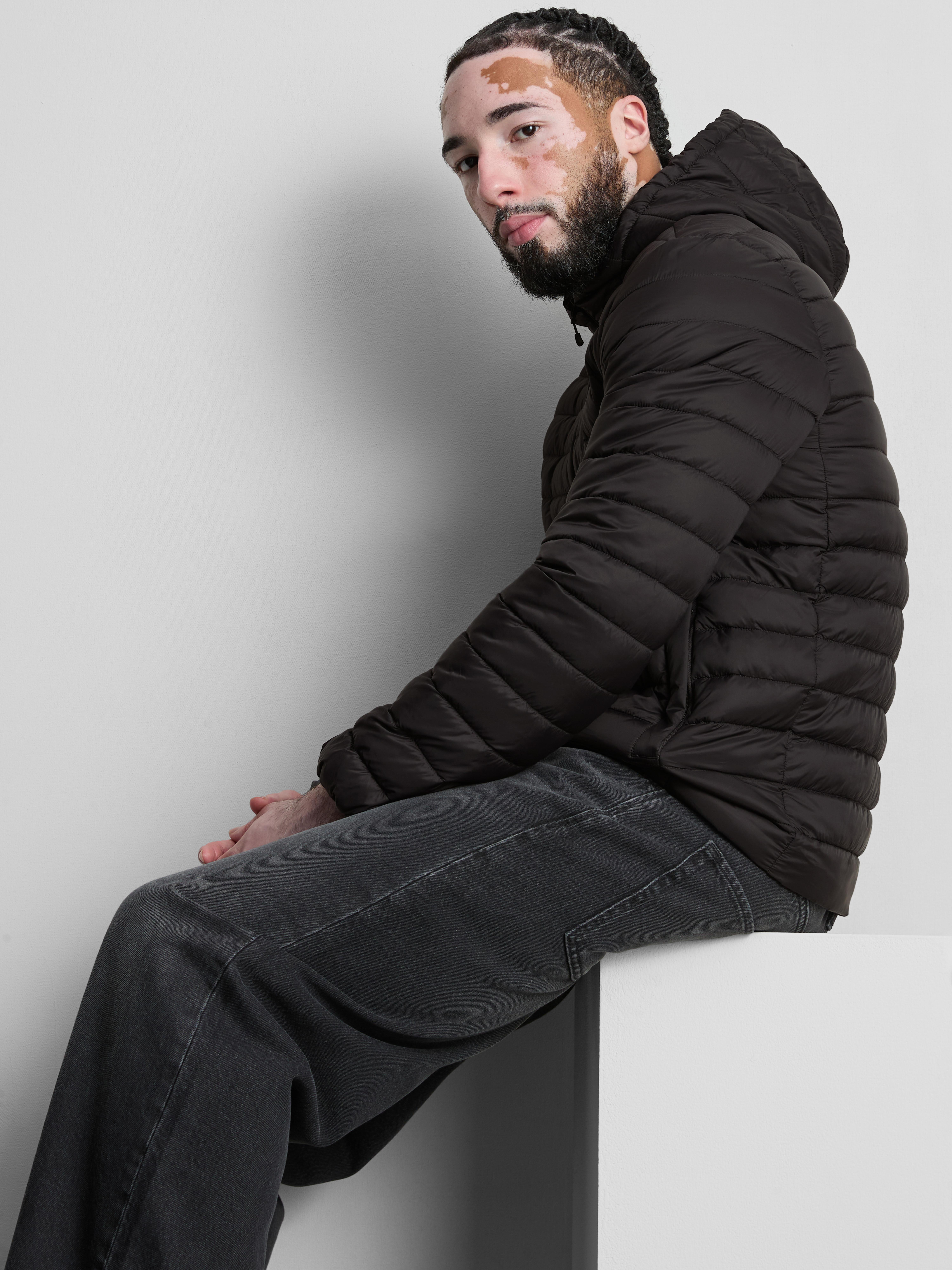 Hooded Padded Jacket - Black