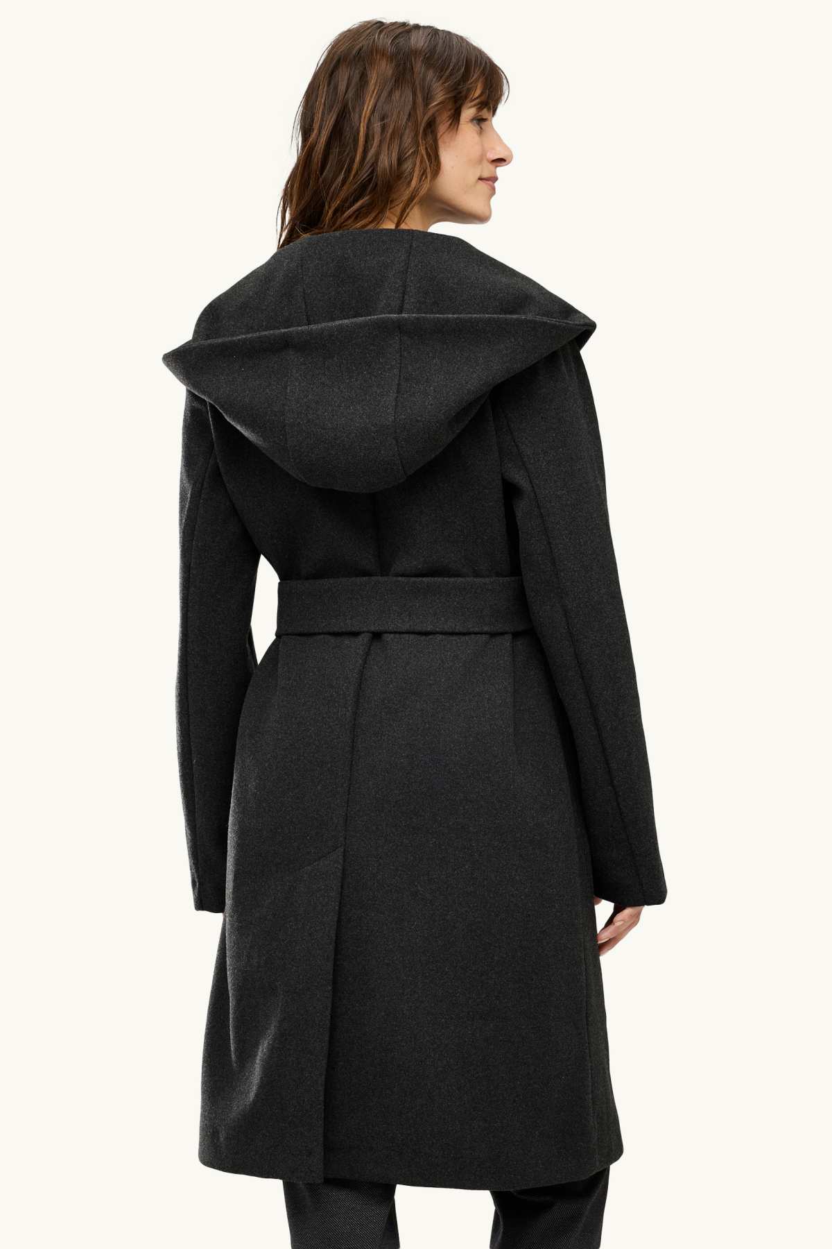 Coat with hood - dark gray