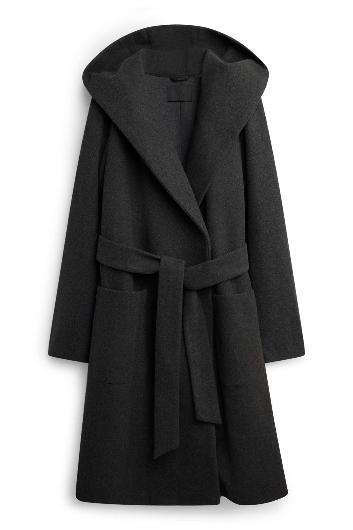 Coat with hood - dark gray