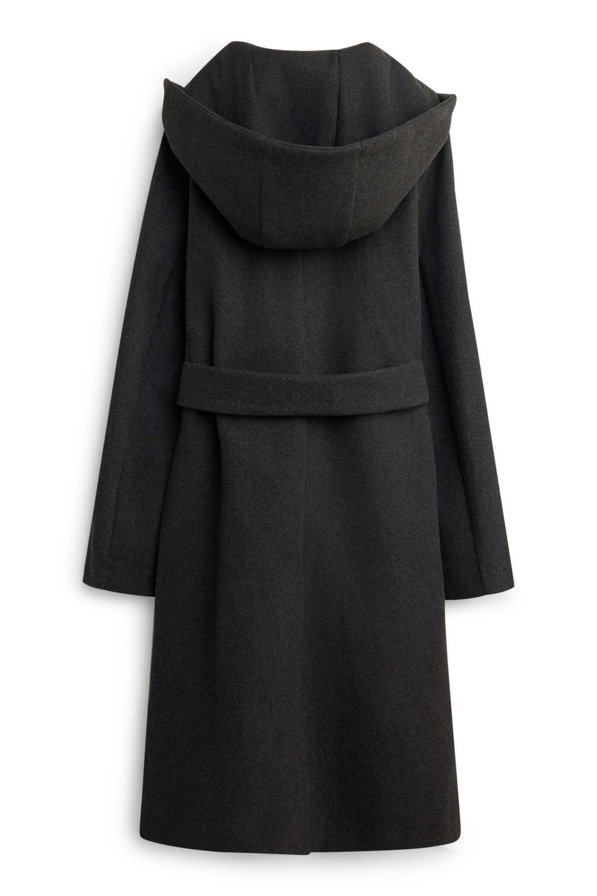 Coat with hood - dark gray