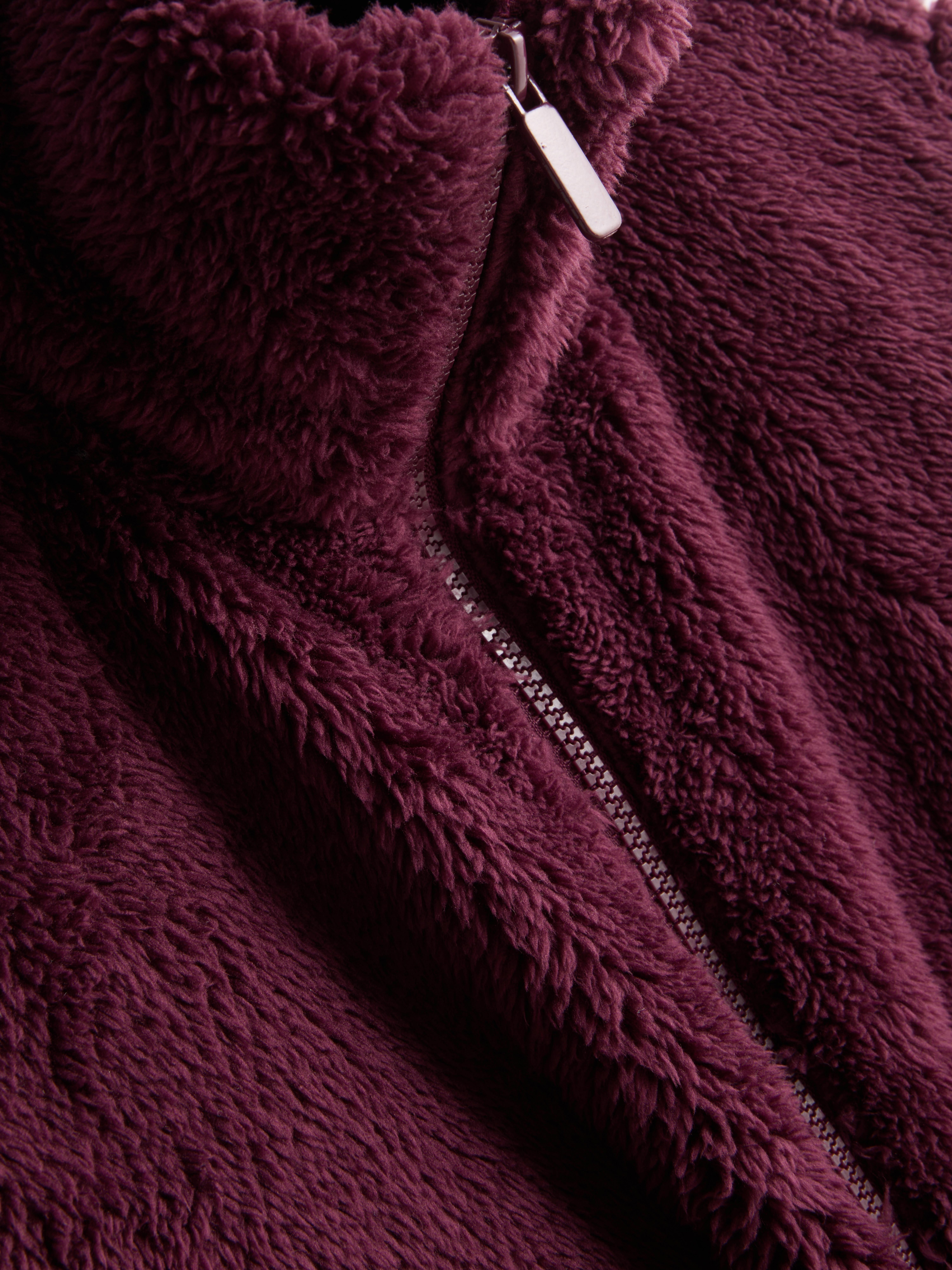 High-Neck Teddy Fleece - Burgundy