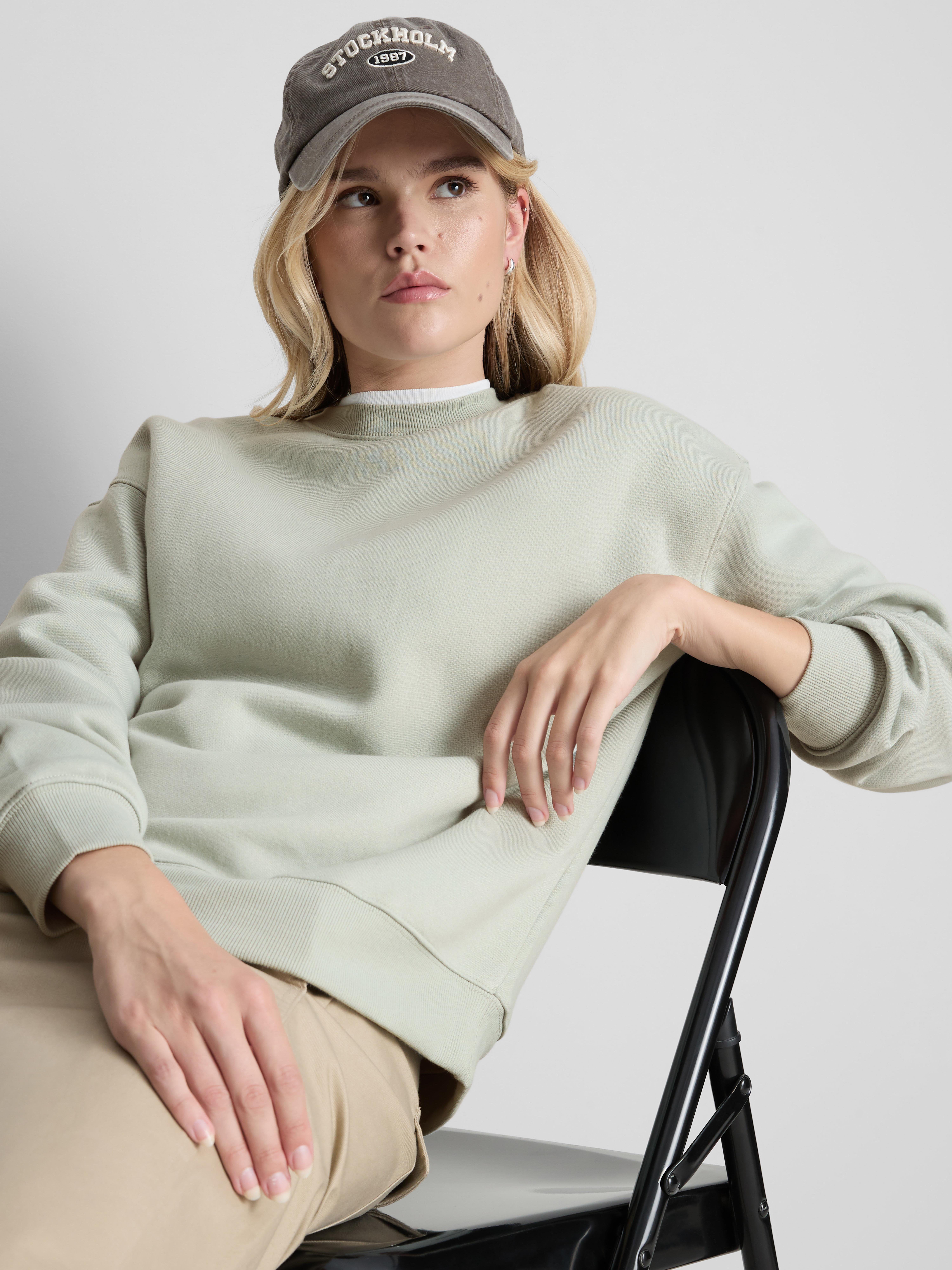 Essential Cotton Blend Sweatshirt - Light Green