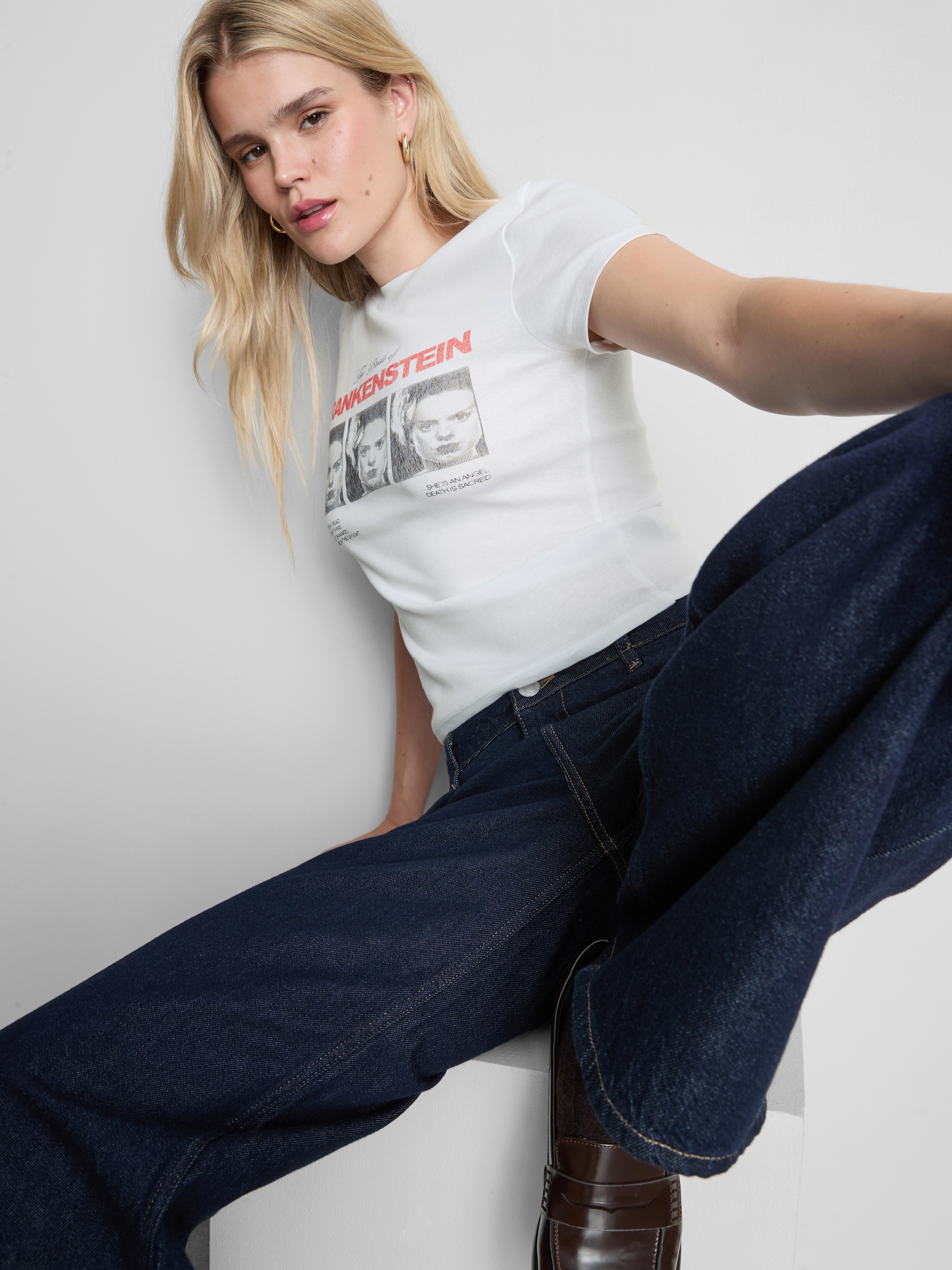 The Bride Of Frankenstein Graphic Baby Tee - White