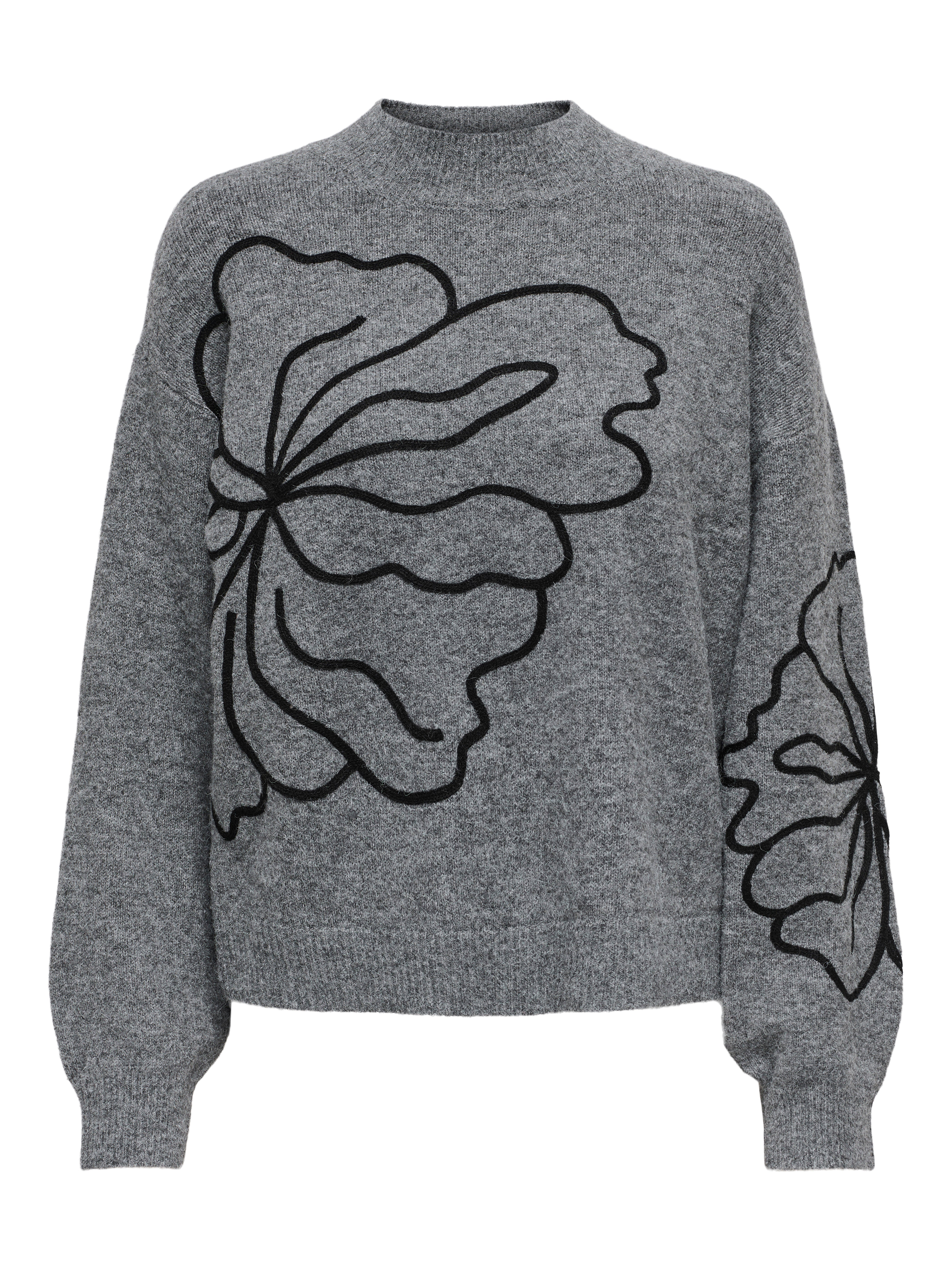 JDYJELLA Knitted pullover Dark Grey Melange