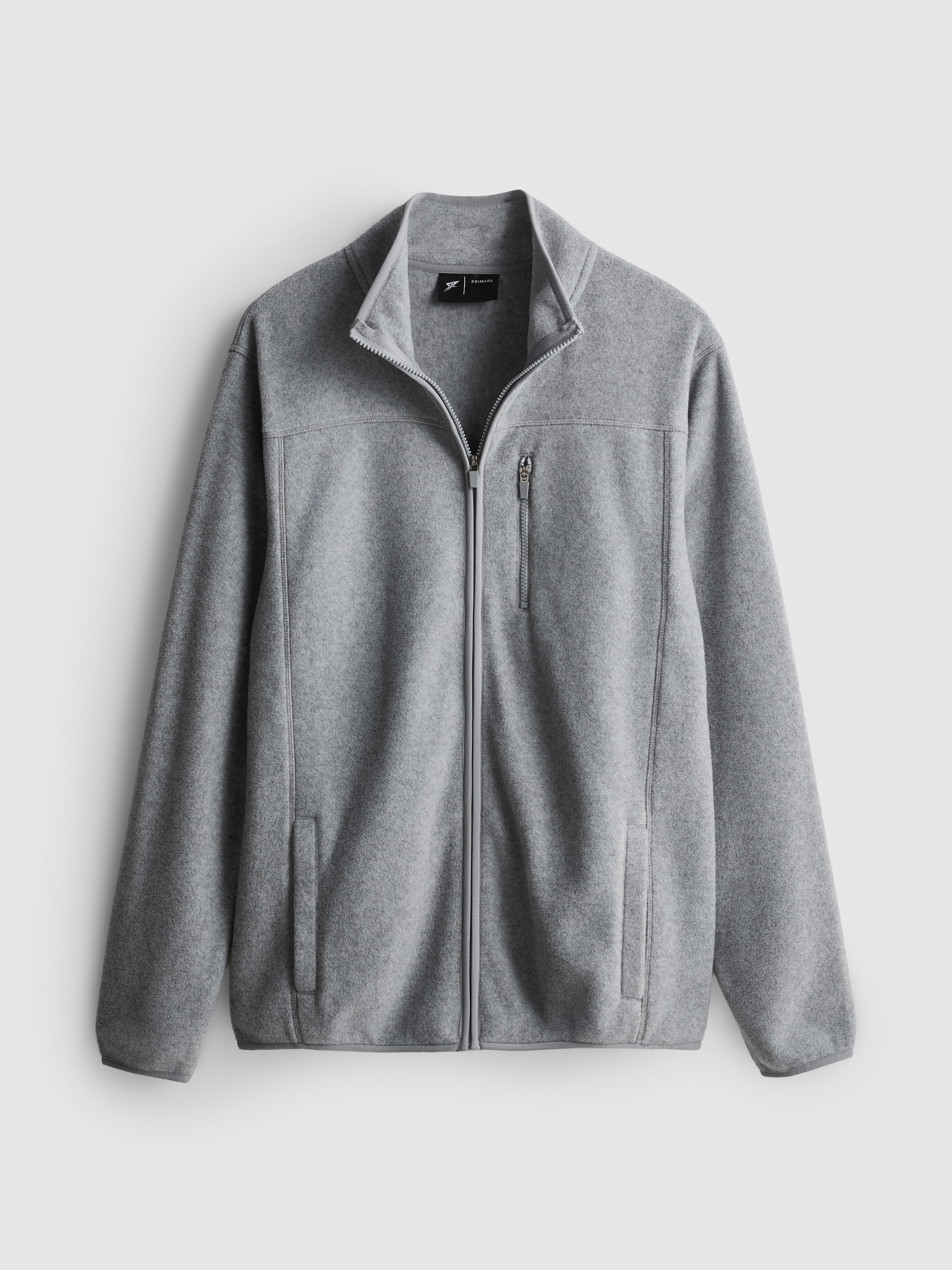 Zip-Up Fleece Jacket - Gray Heather