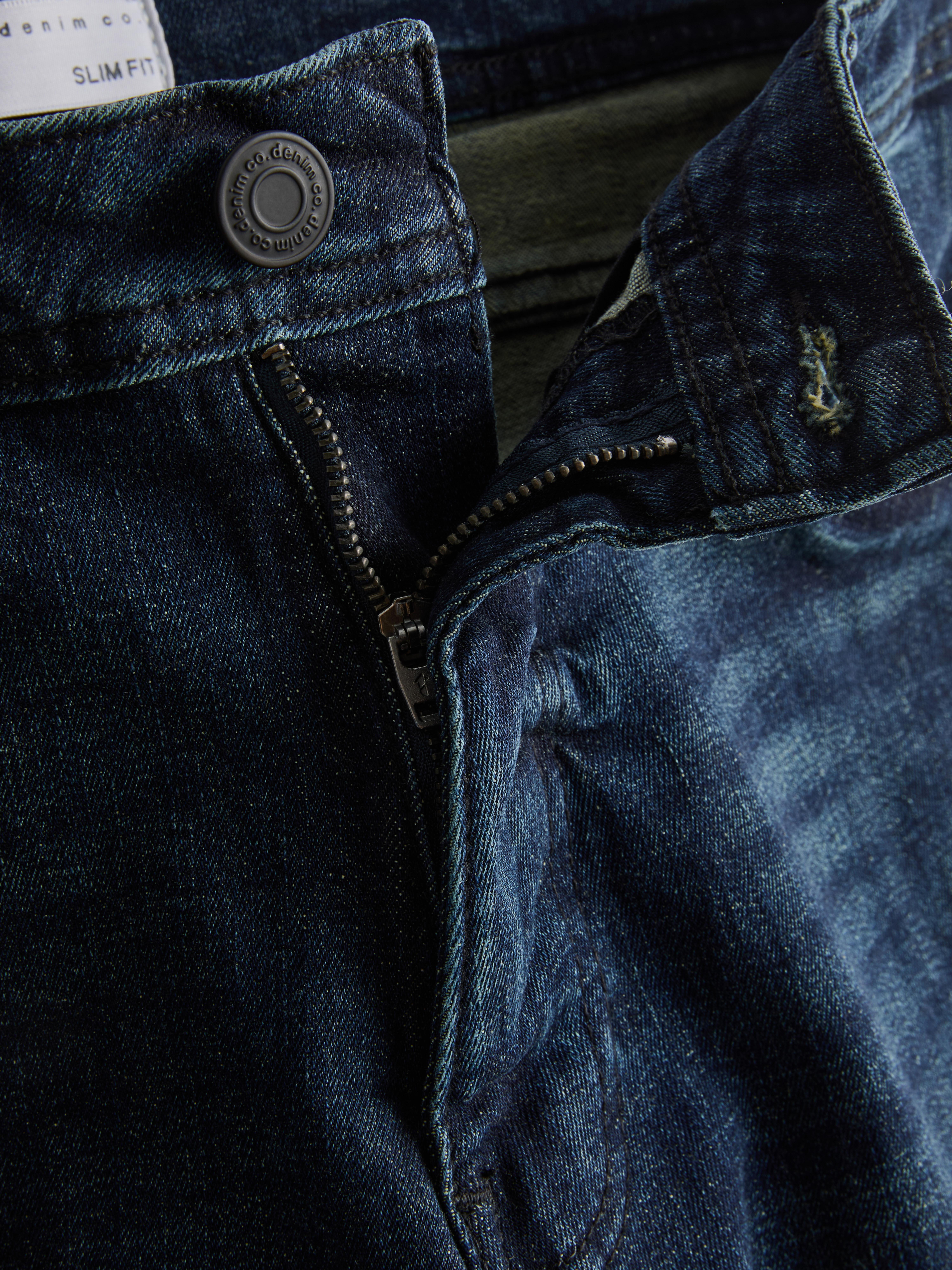 Mid-Rise Slim Fit Jeans - Dark Blue