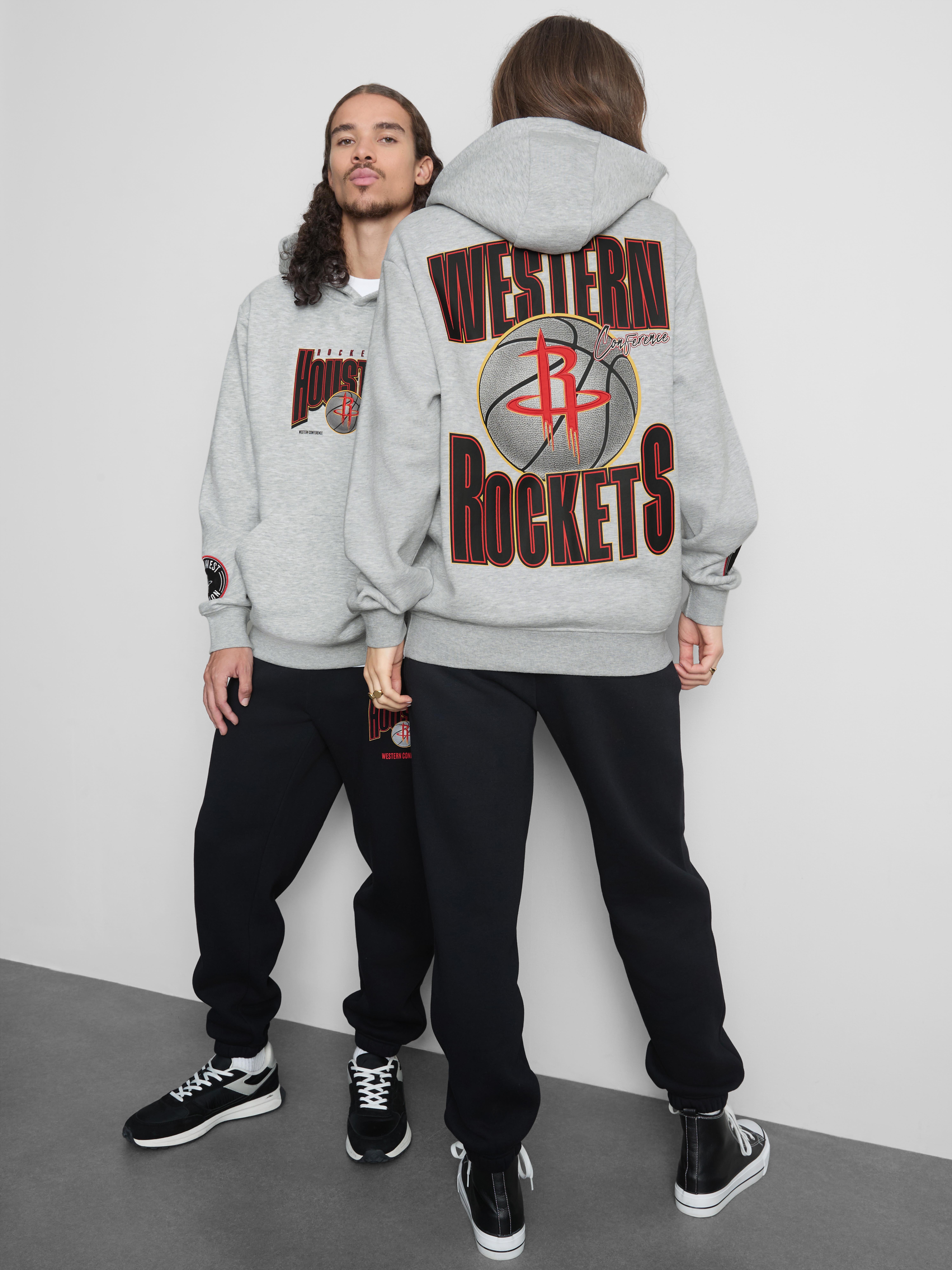 NBA Houston Rockets Cotton-Rich Hoodie - Gray Heather