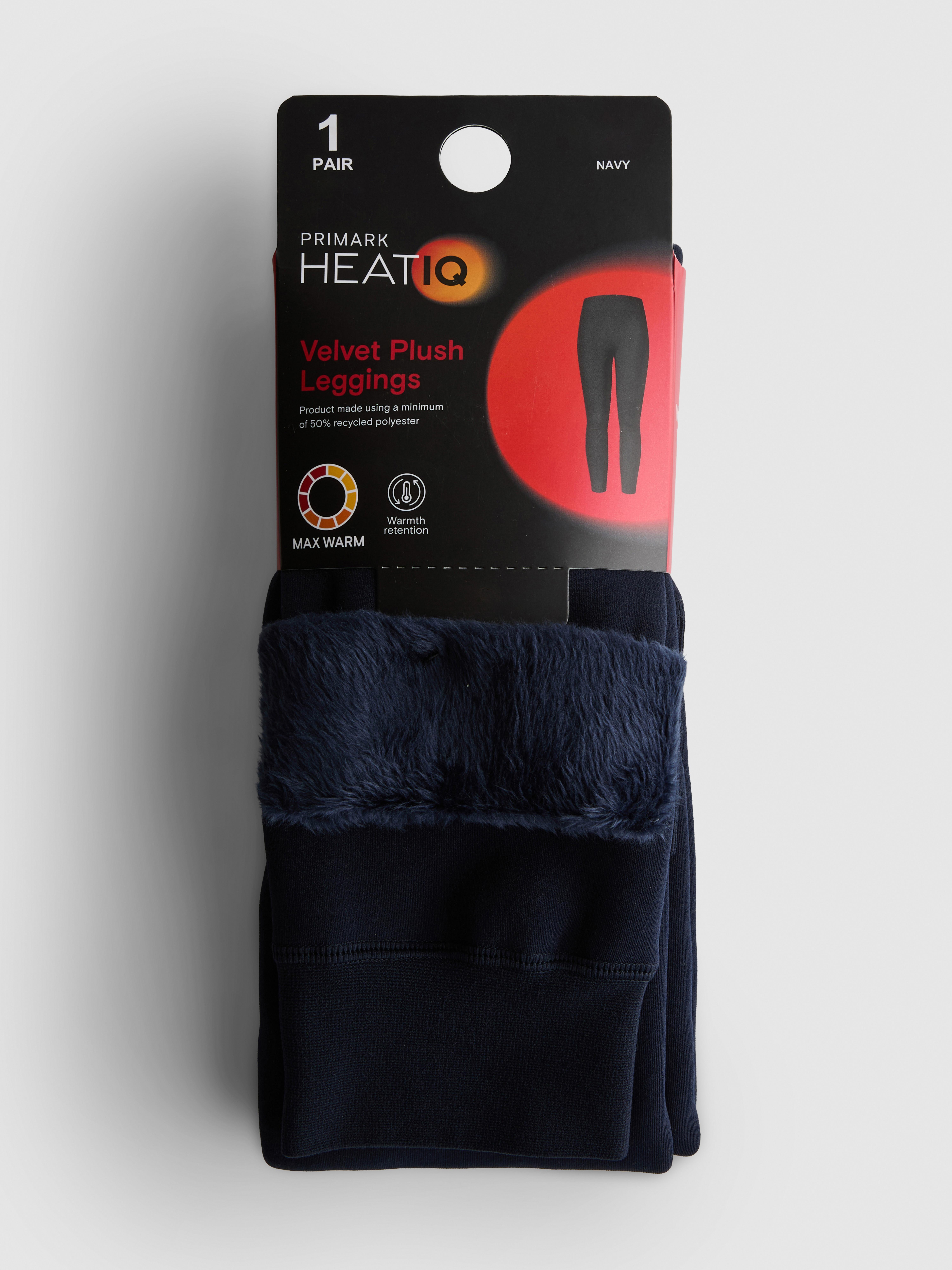 1pk Heat IQ Navy Velvet Plush Leggings - Navy