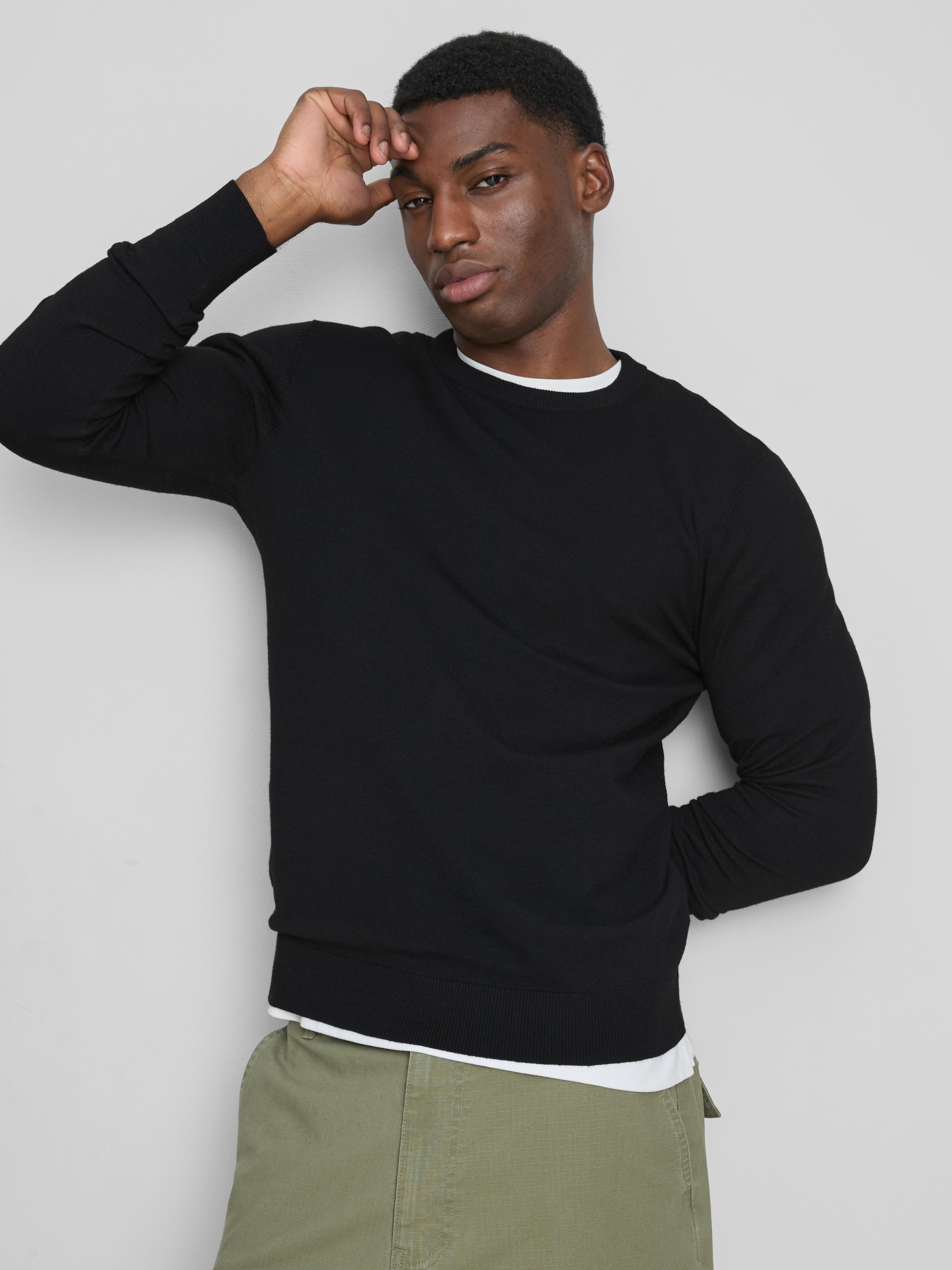 Crew Neck Sweater - Black