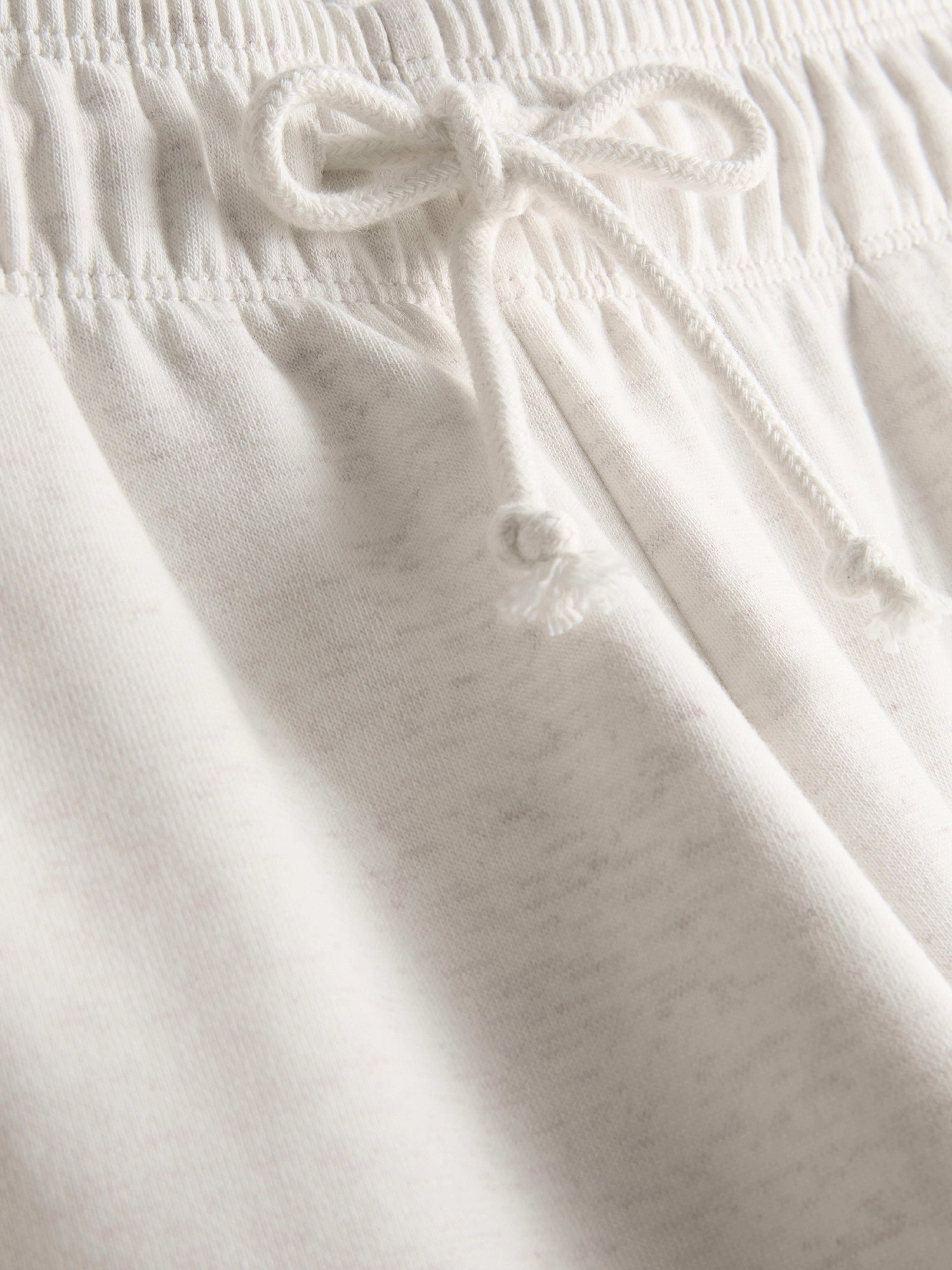Cotton-Rich Wide-Leg Appliqué Joggers - Oatmeal