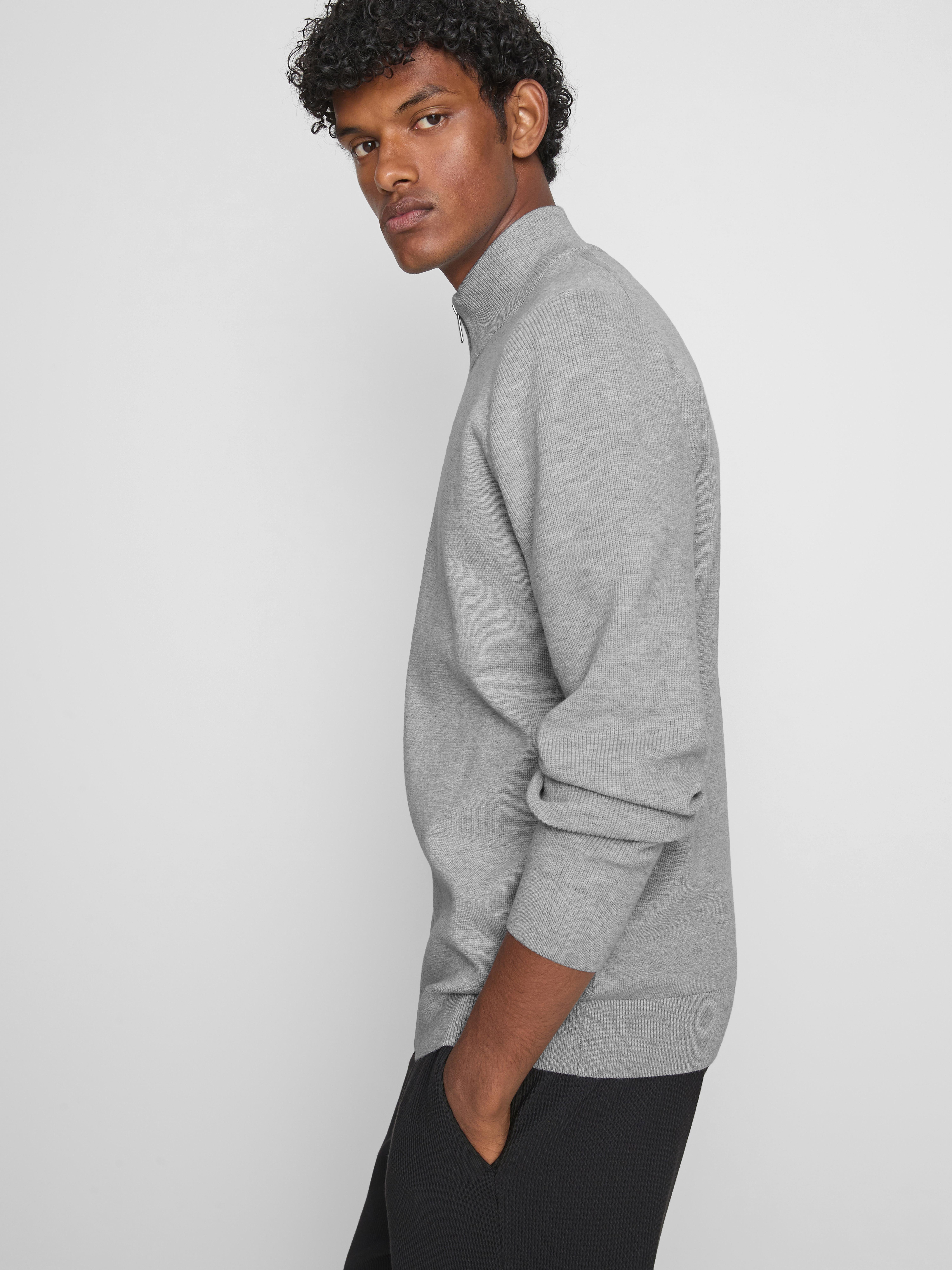 The Edit High-Neck Cardigan - Gray