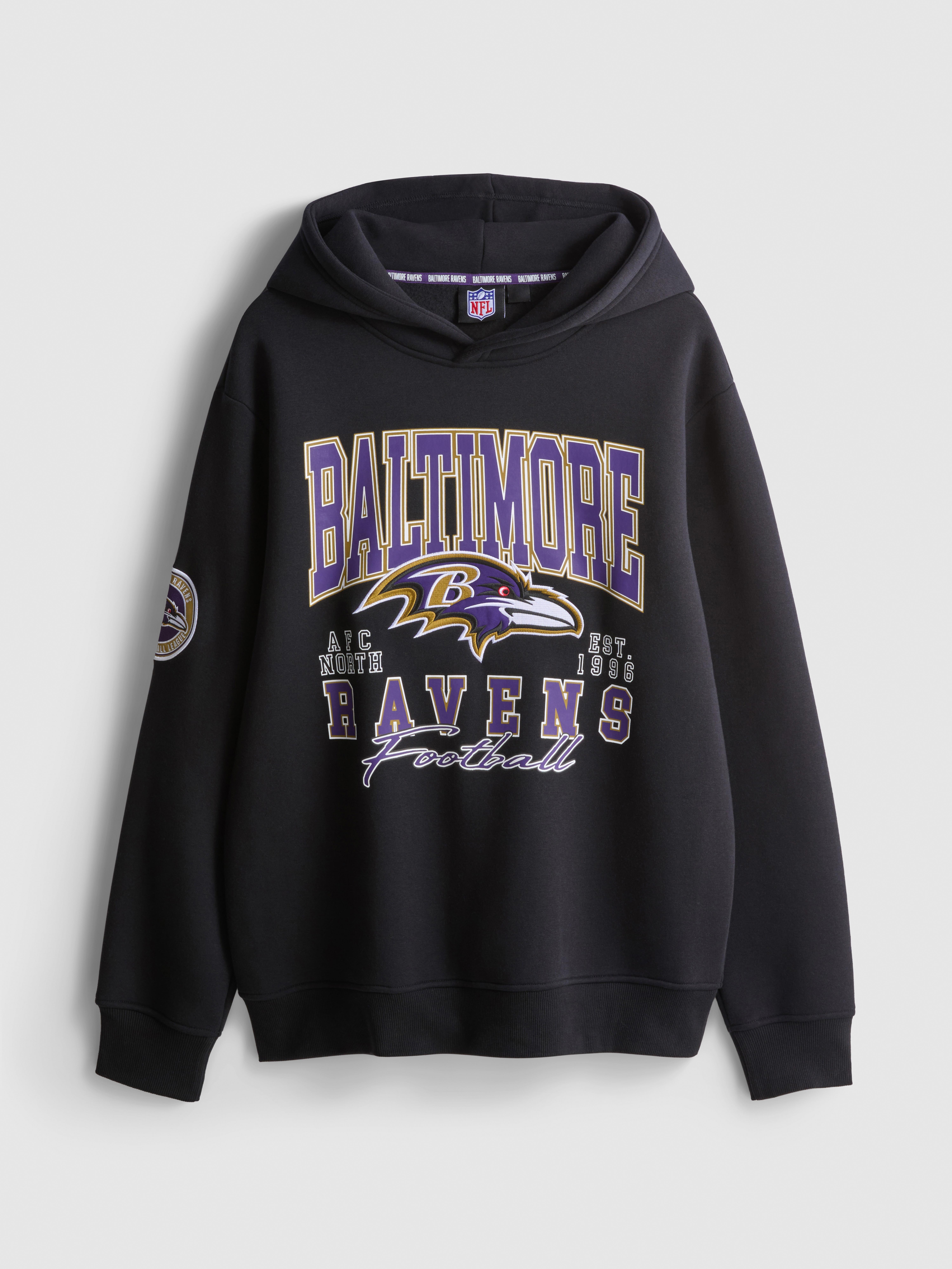 NFL Baltimore Ravens Cotton-Rich Hoodie - Black