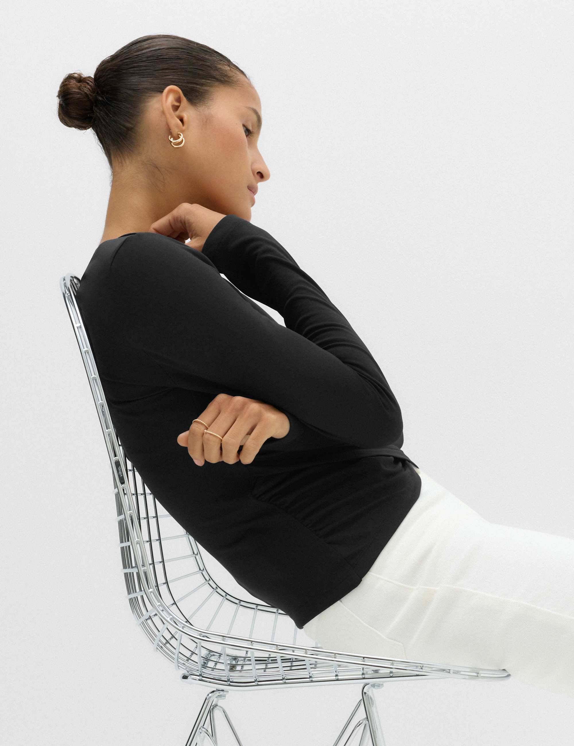 Long Sleeve Wrap Hem Top