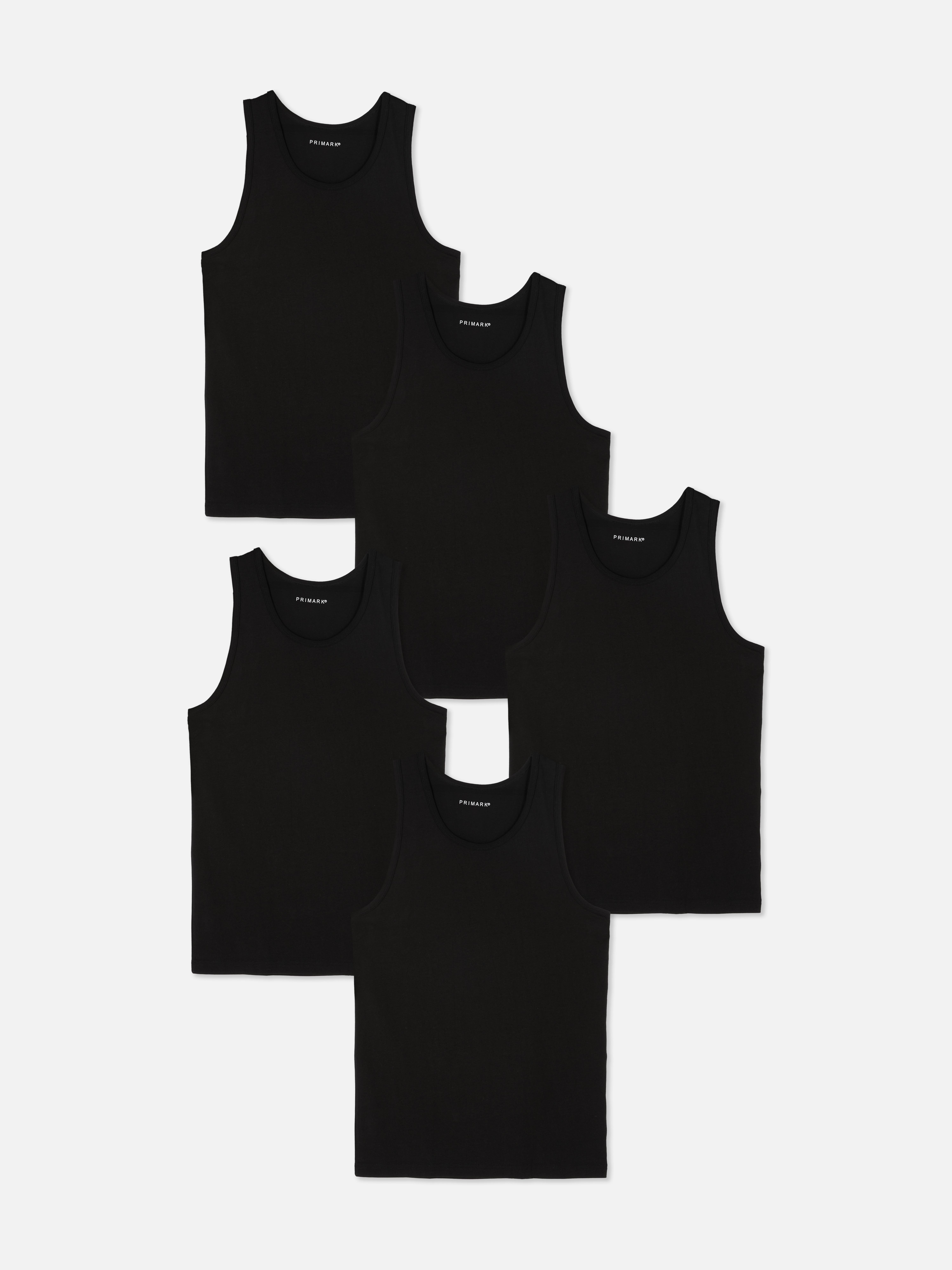 5-Pack Essential Tanks - Black