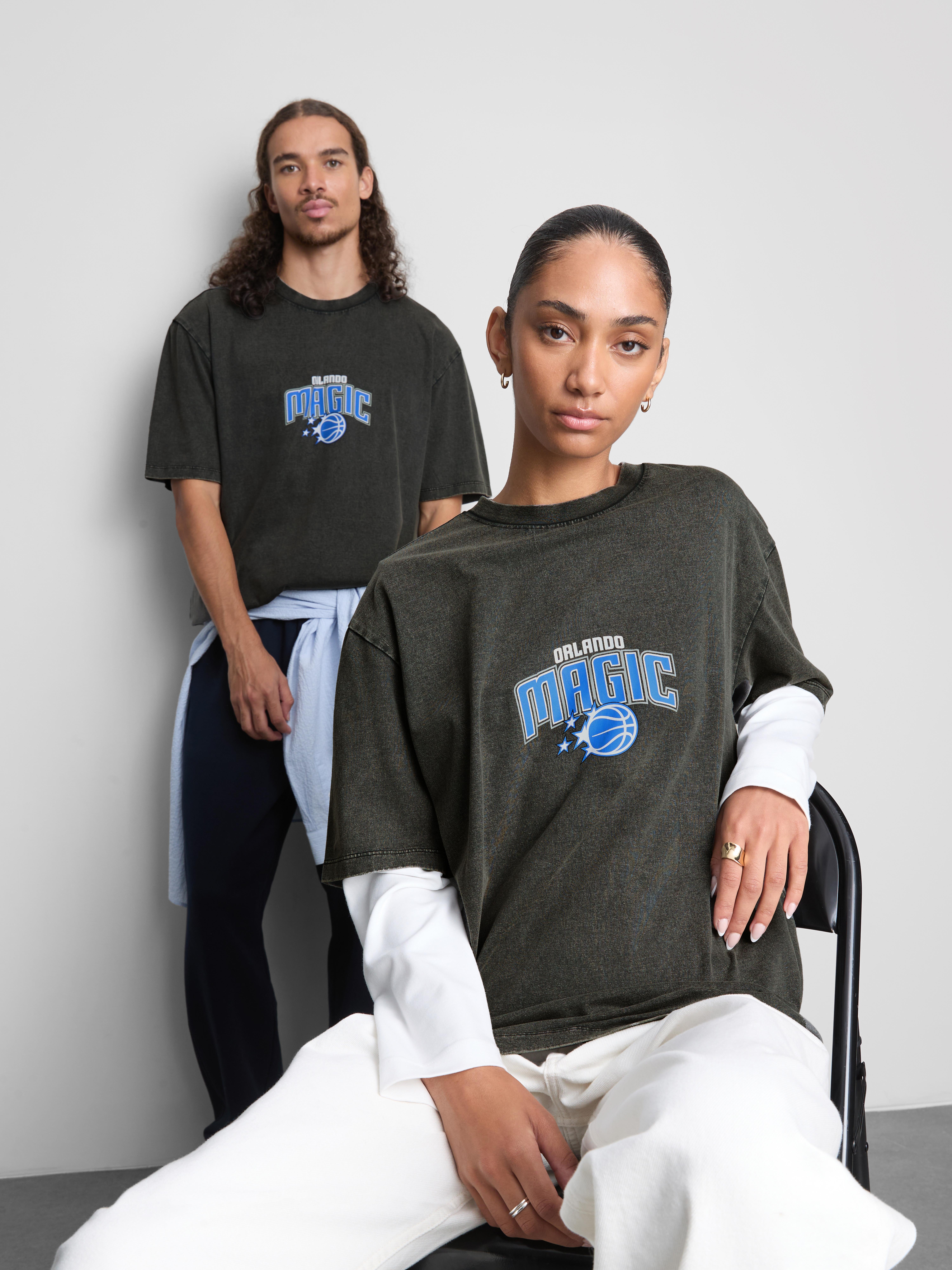 NBA Orlando Magic Pure Cotton Graphic T-Shirt - Charcoal