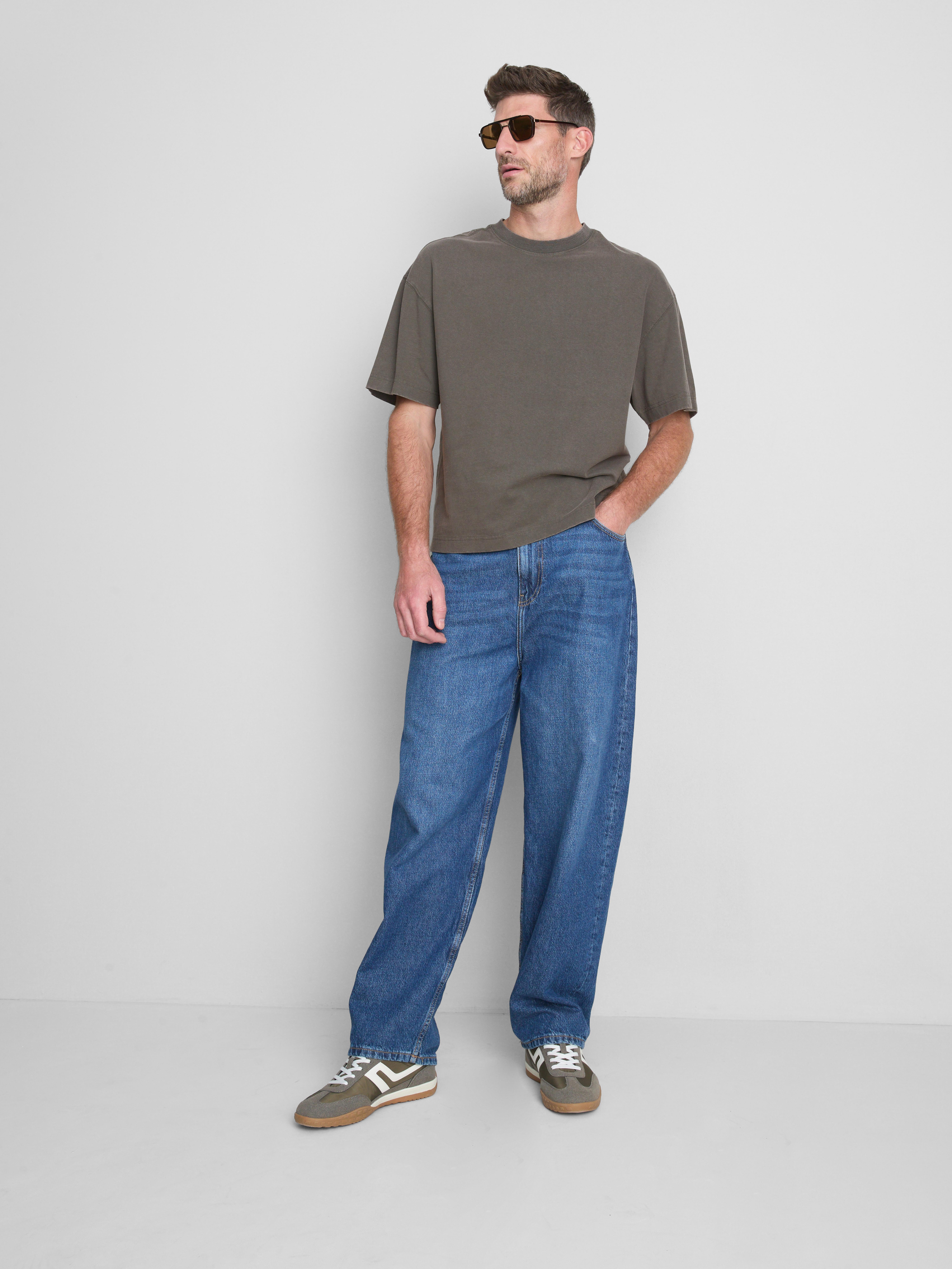 Pure Cotton Boxy T-Shirt - Gray