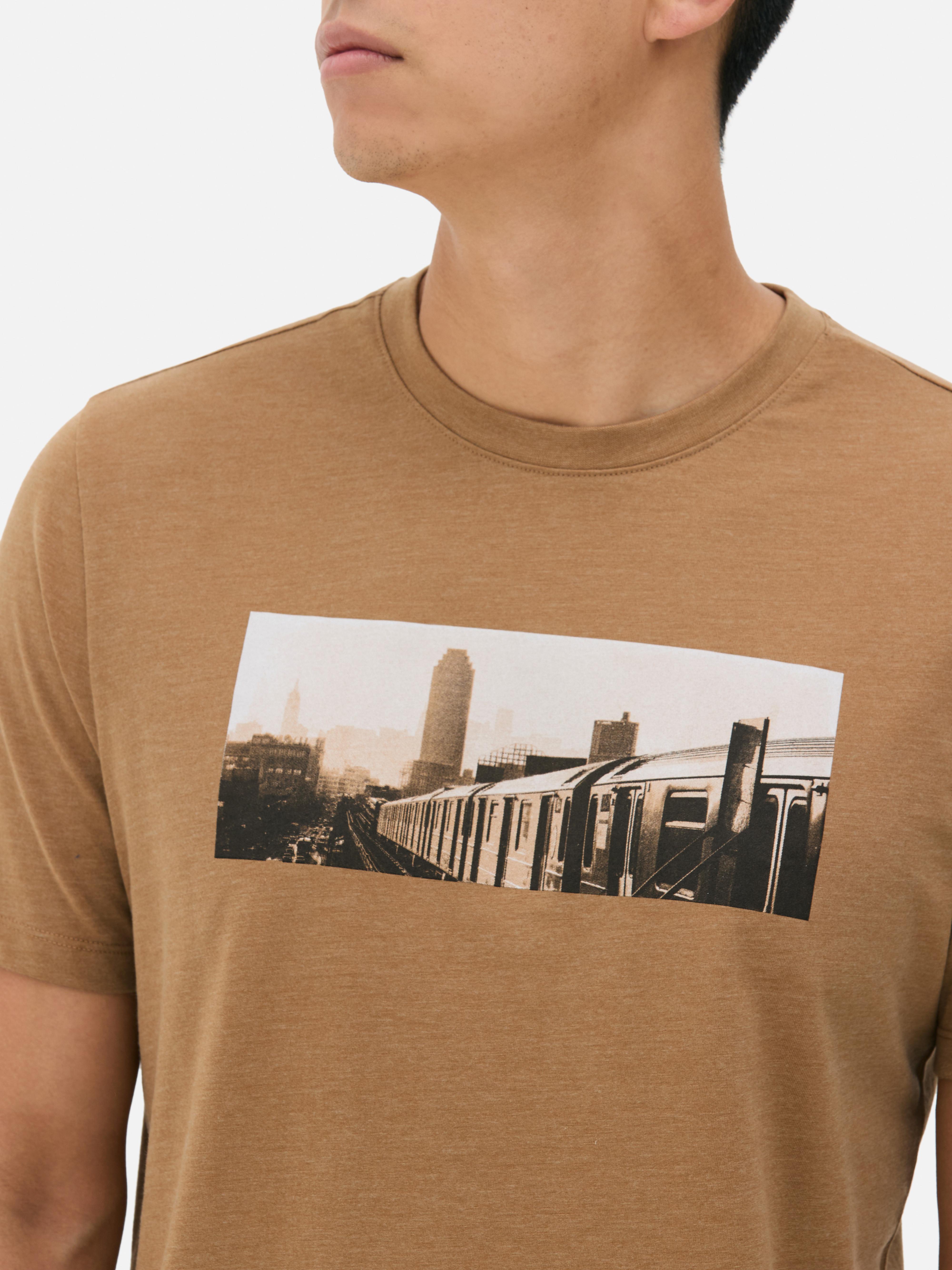 Short-Sleeve Photo T-Shirt - Mustard