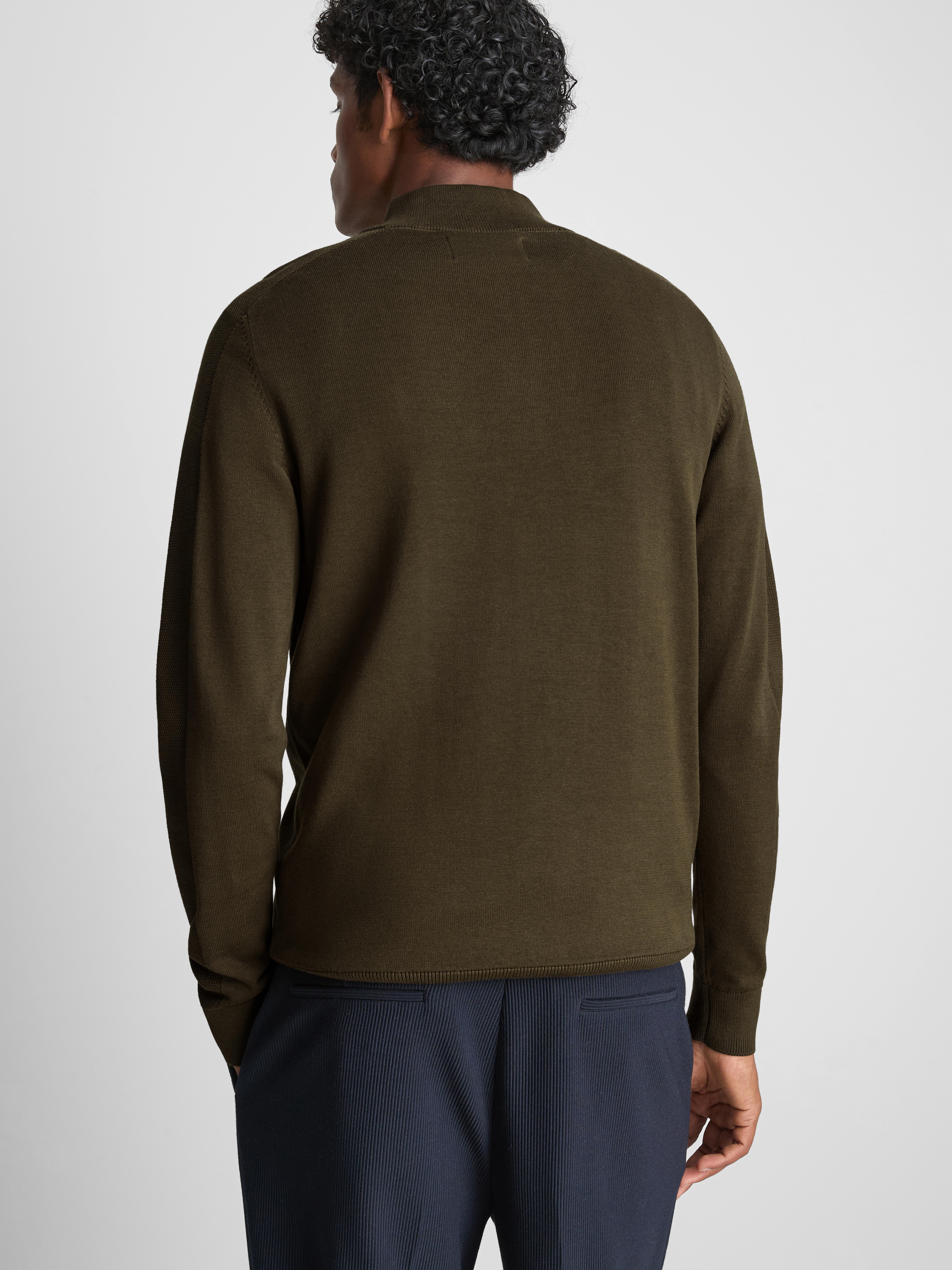 Quarter-Zip Sweater - Olive