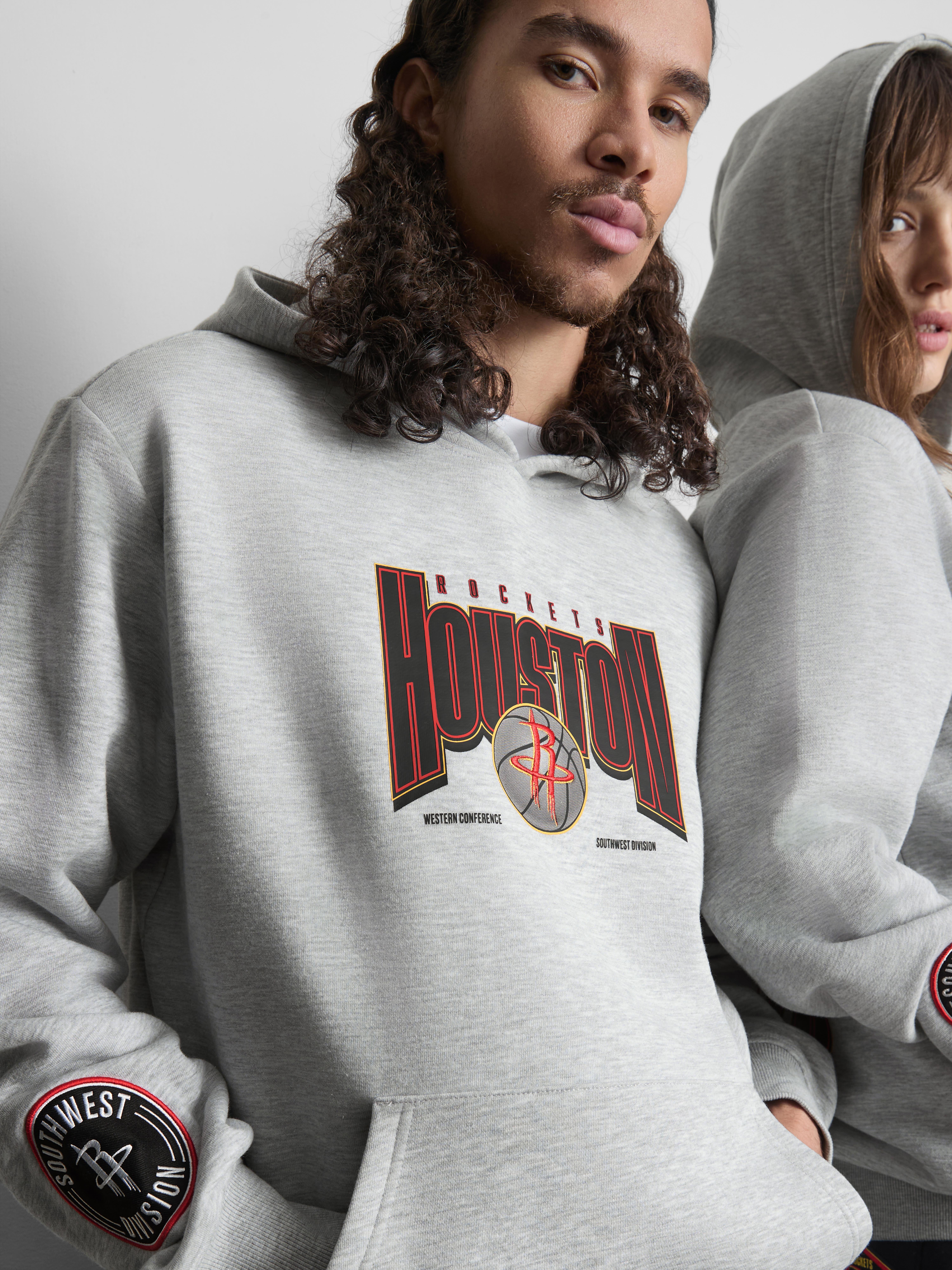 NBA Houston Rockets Cotton-Rich Hoodie - Gray Heather