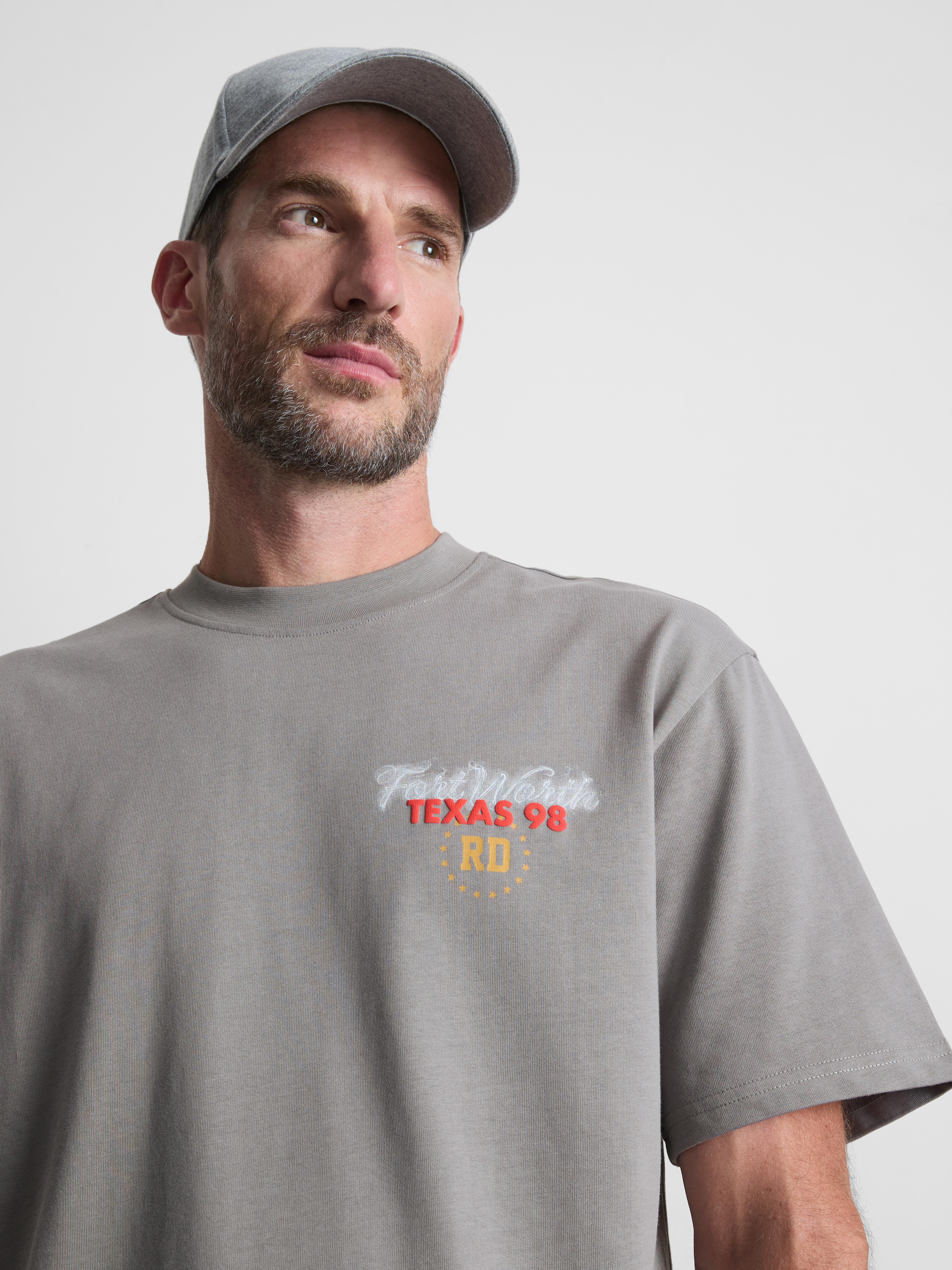 Pure Cotton Texas 98 Graphic T-Shirt - Gray