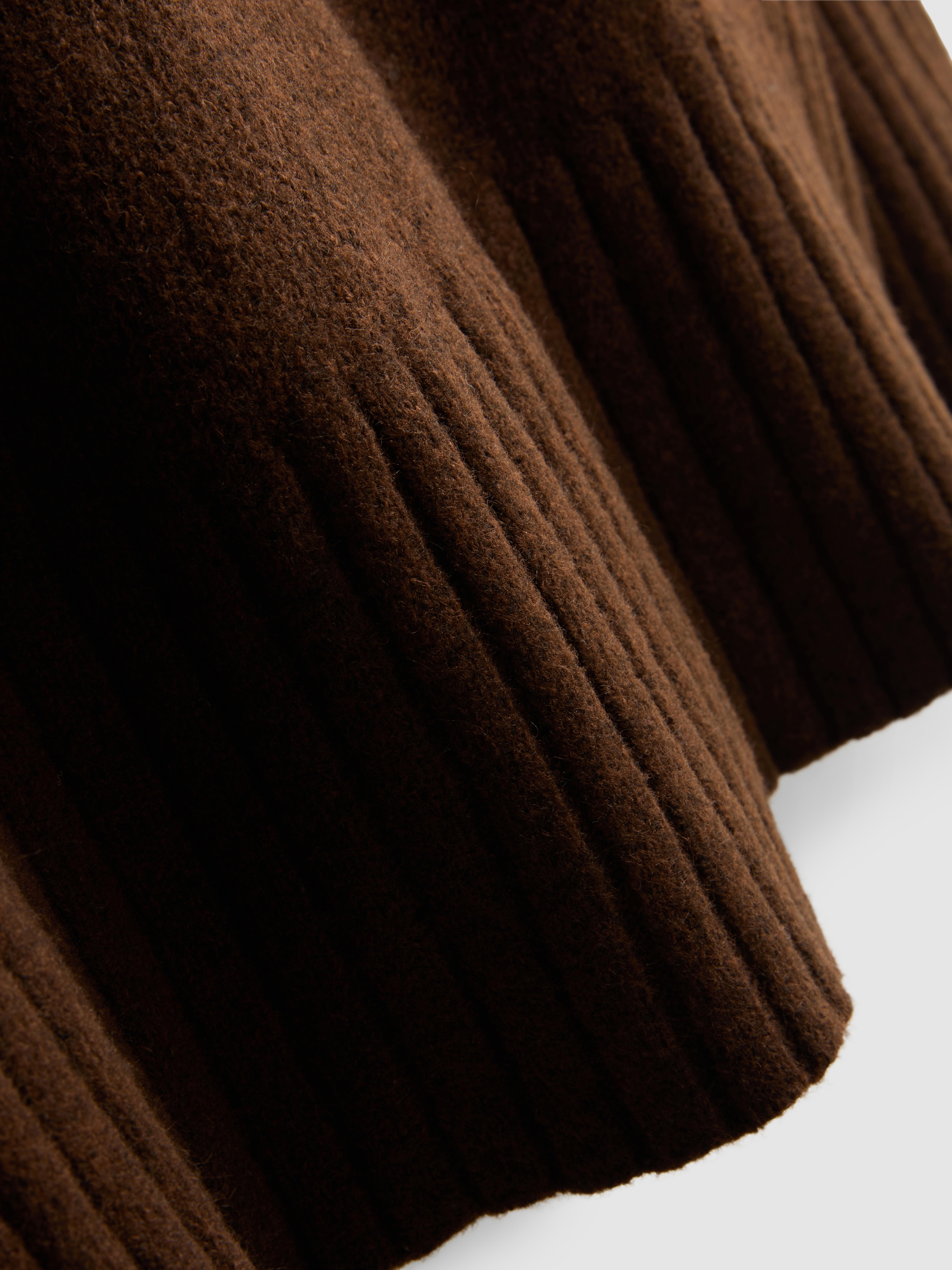 Knitted Wide-Sleeve Sweater - Chocolate