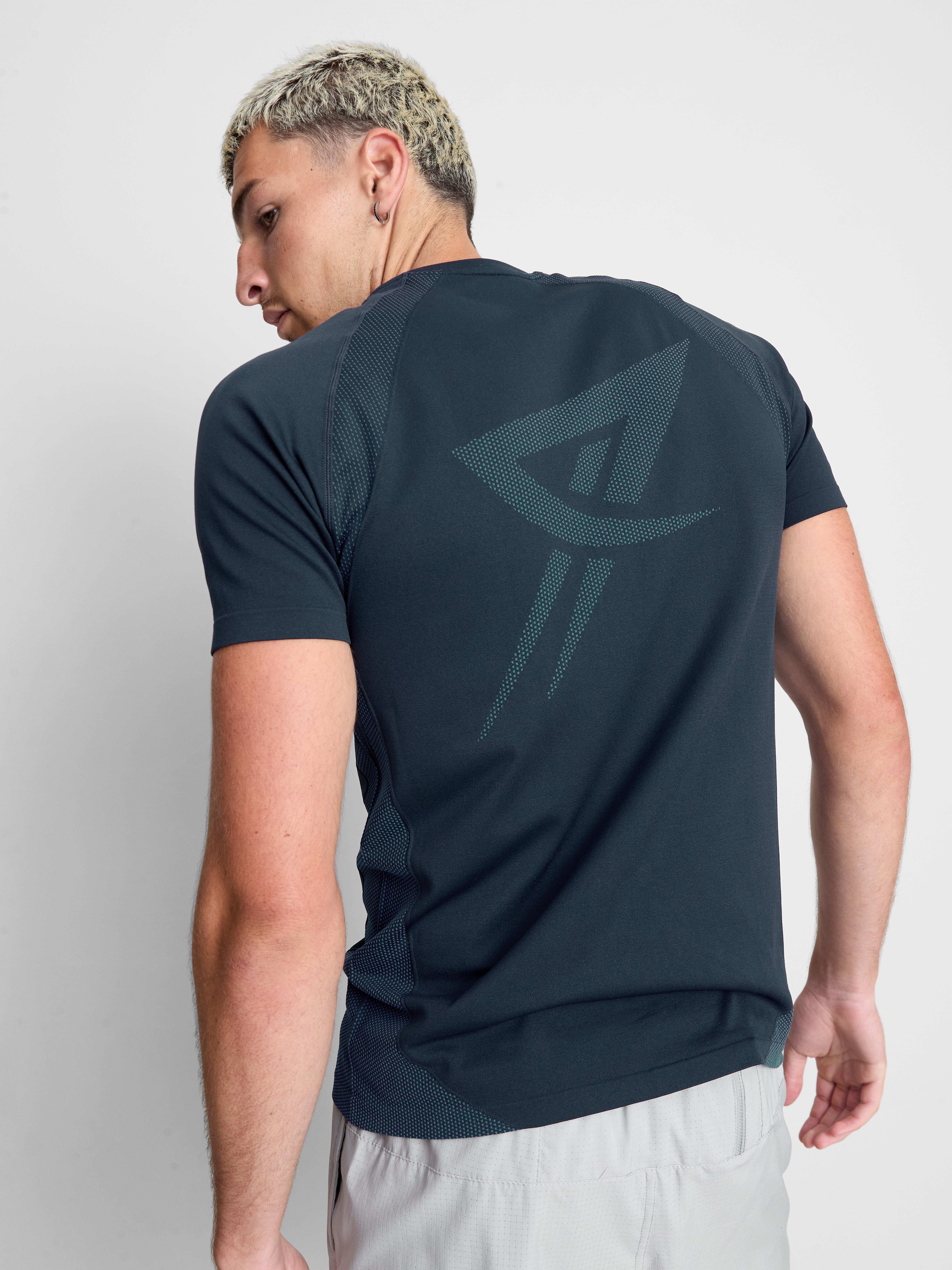 Seamless Gym T-Shirt - Navy