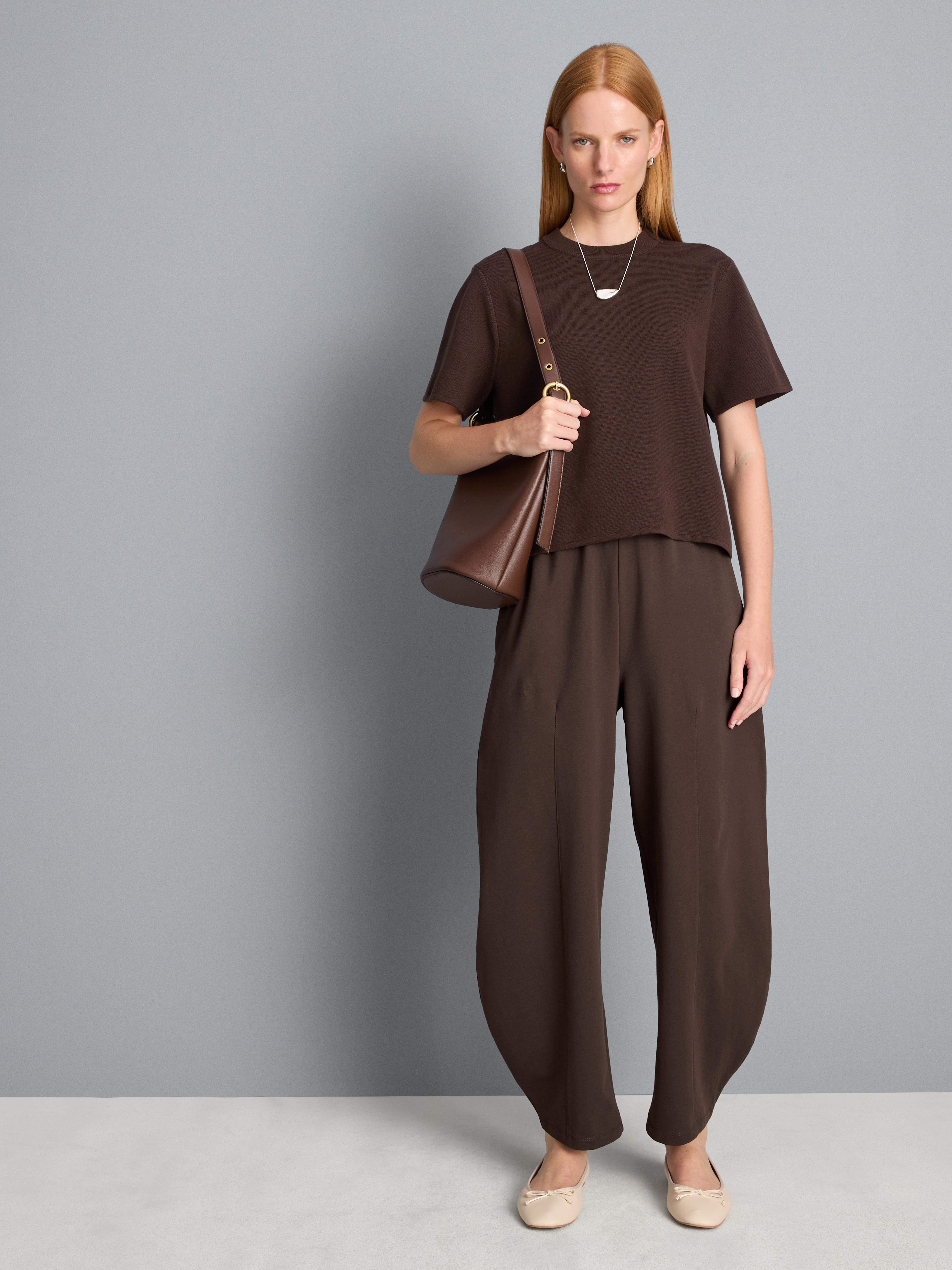 Cotton Rich Barrel Leg Joggers - Chocolate