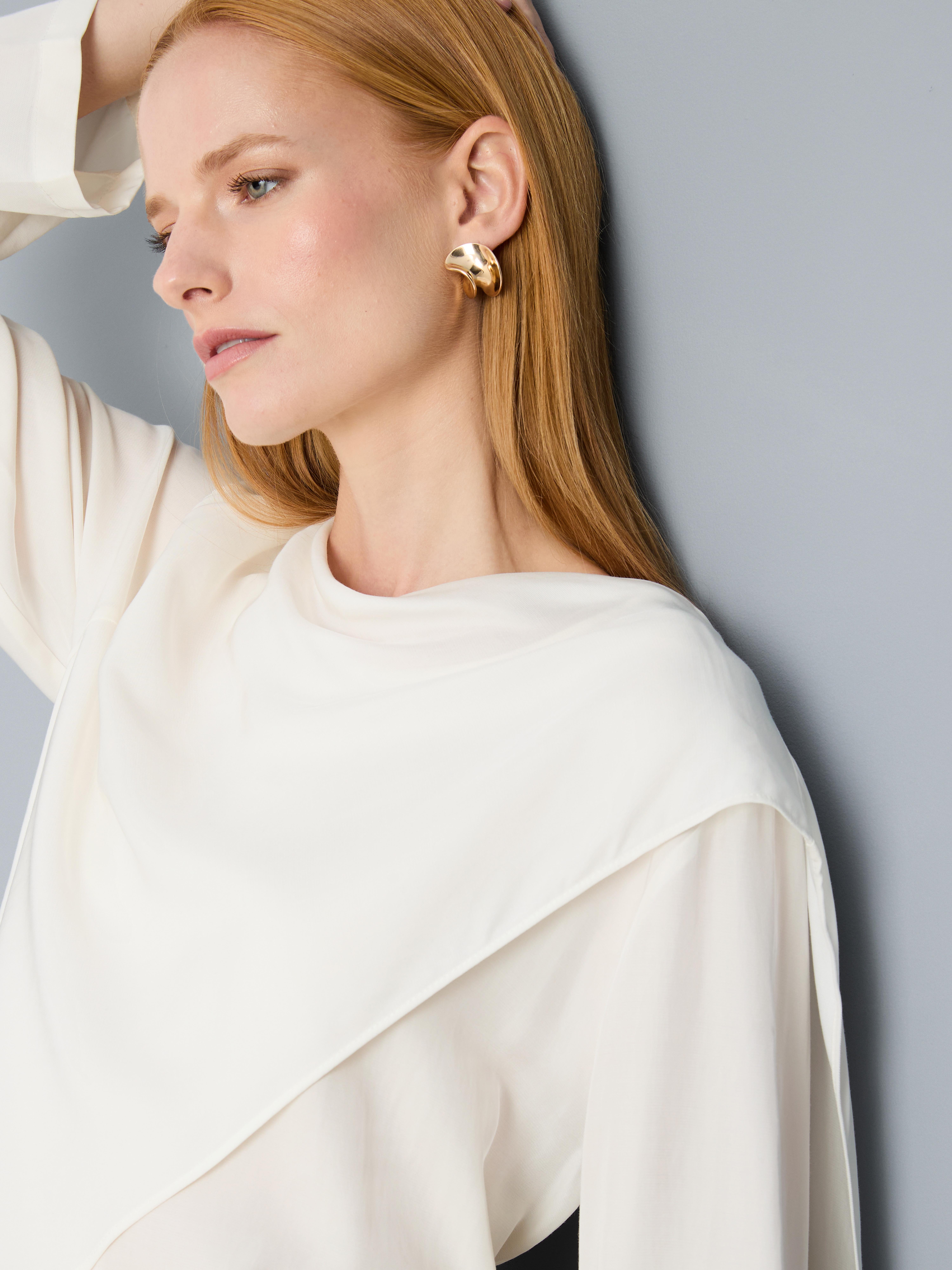 Relaxed Drape Blouse - White