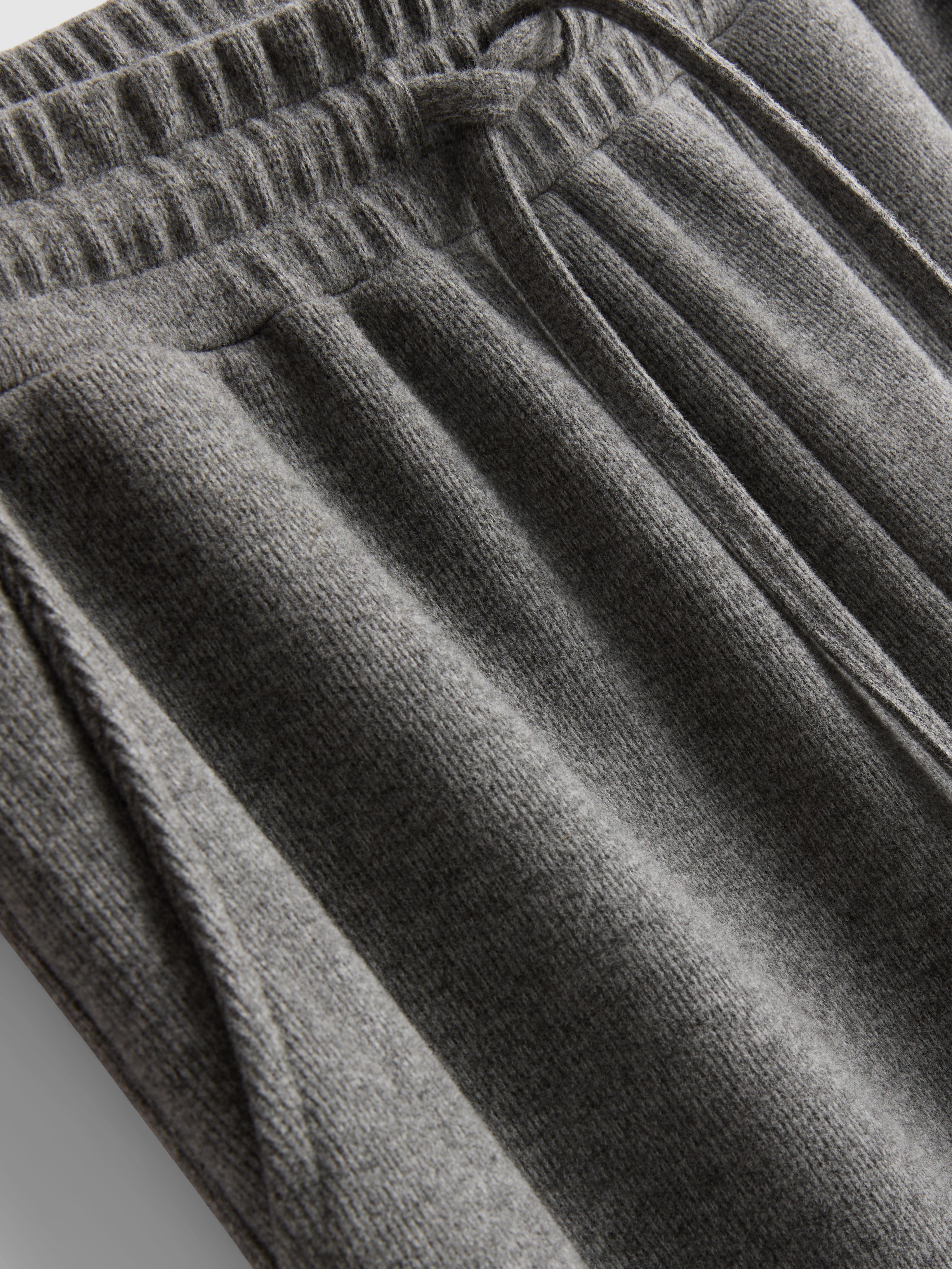 Cotton Blend Cozy Wide Leg Joggers - Gray Heather