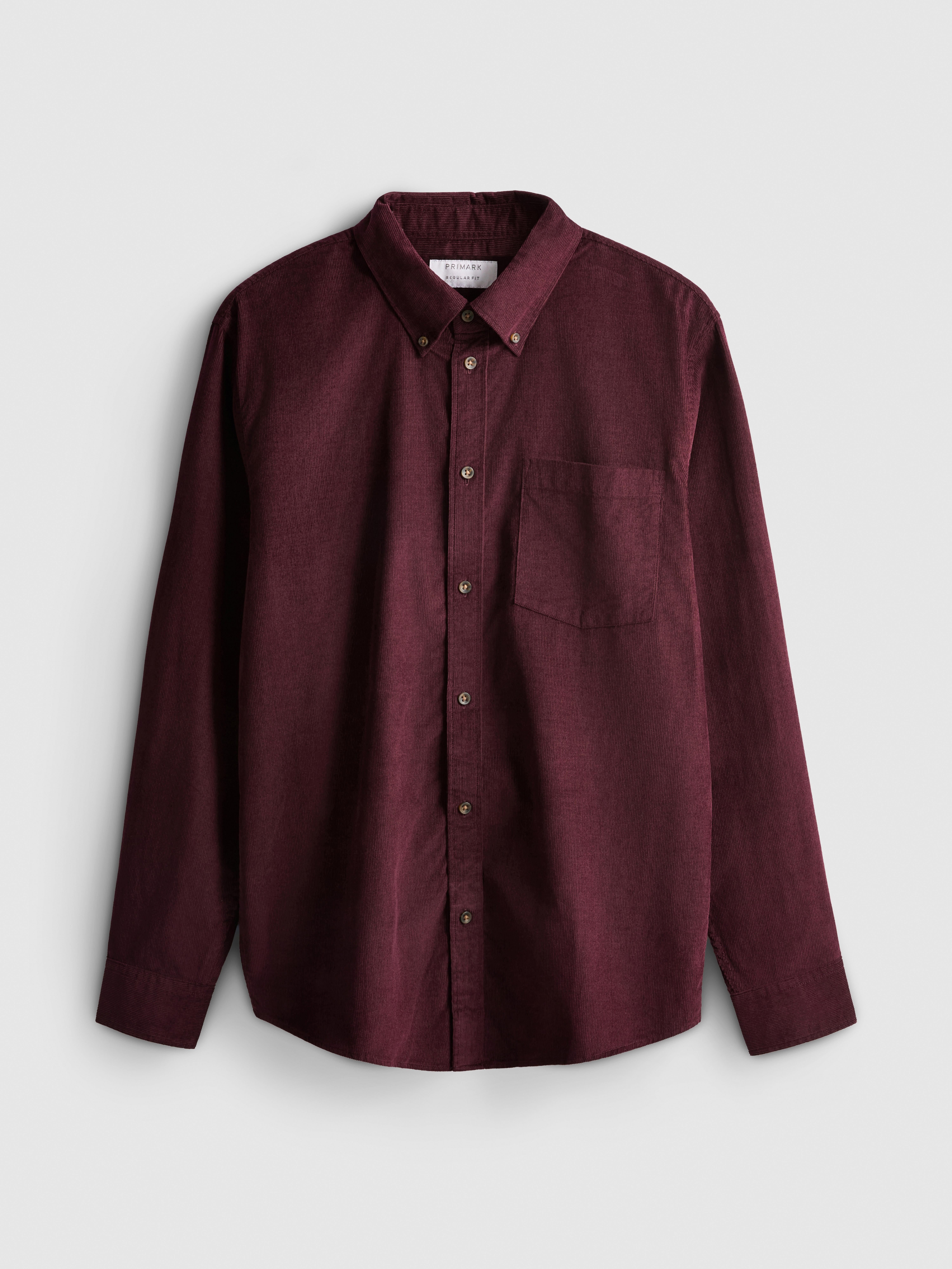 Pure Cotton Corduroy Shirt - Burgundy