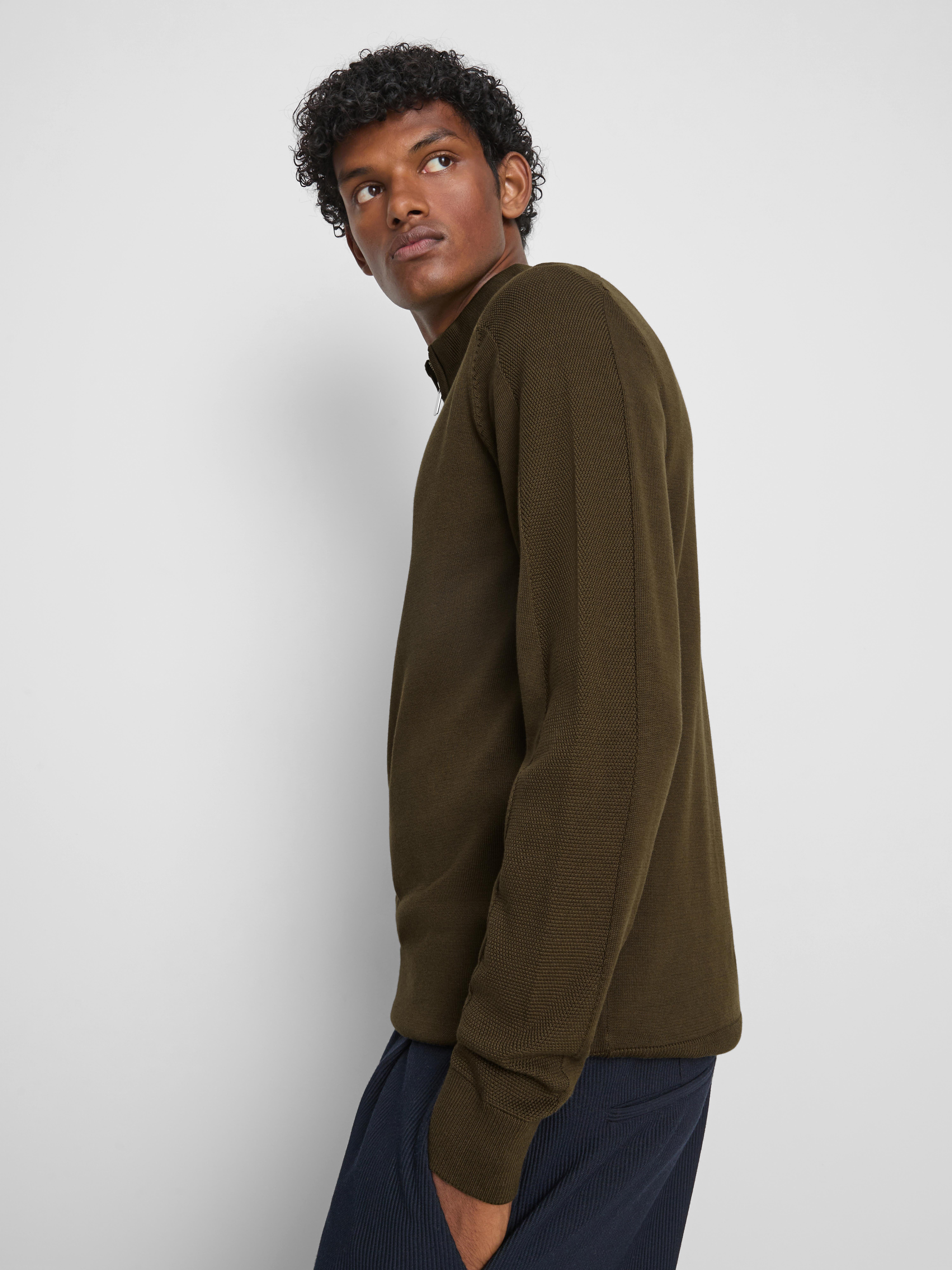 Quarter-Zip Sweater - Olive