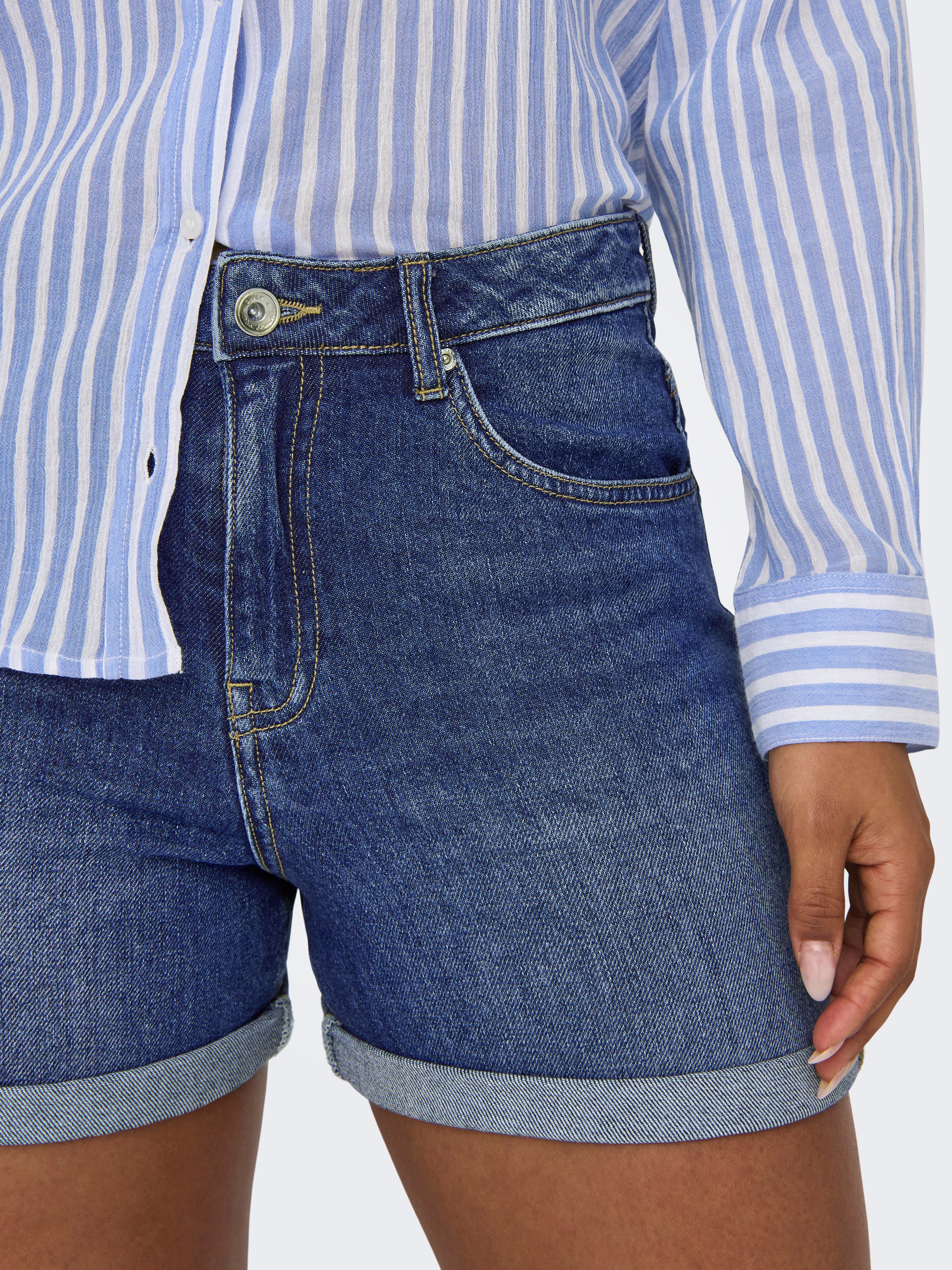 ONLJOSEPHINE High waist Regular Fit Shorts Medium Blue Denim