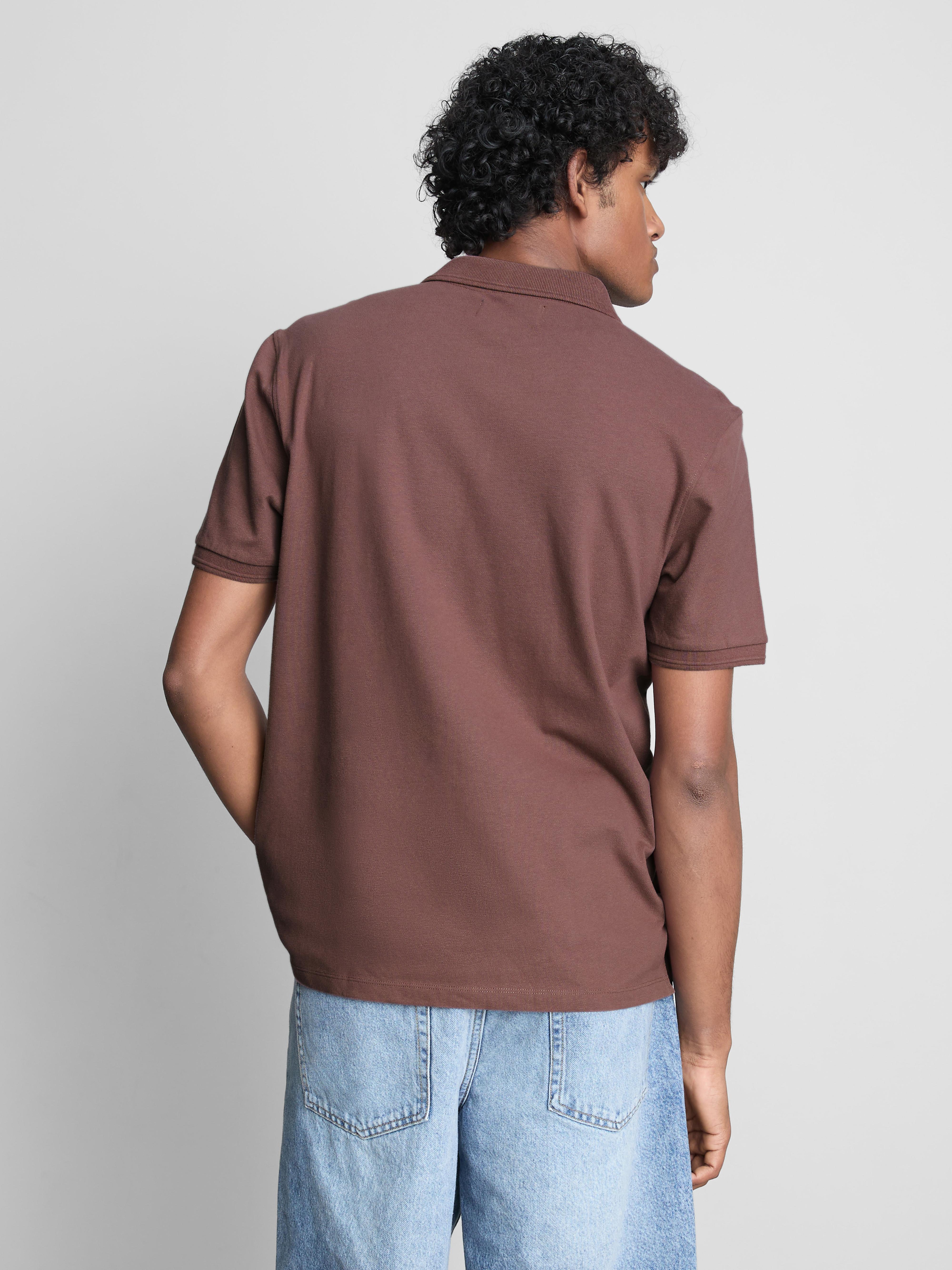 Short-Sleeve Polo Shirt - Plum