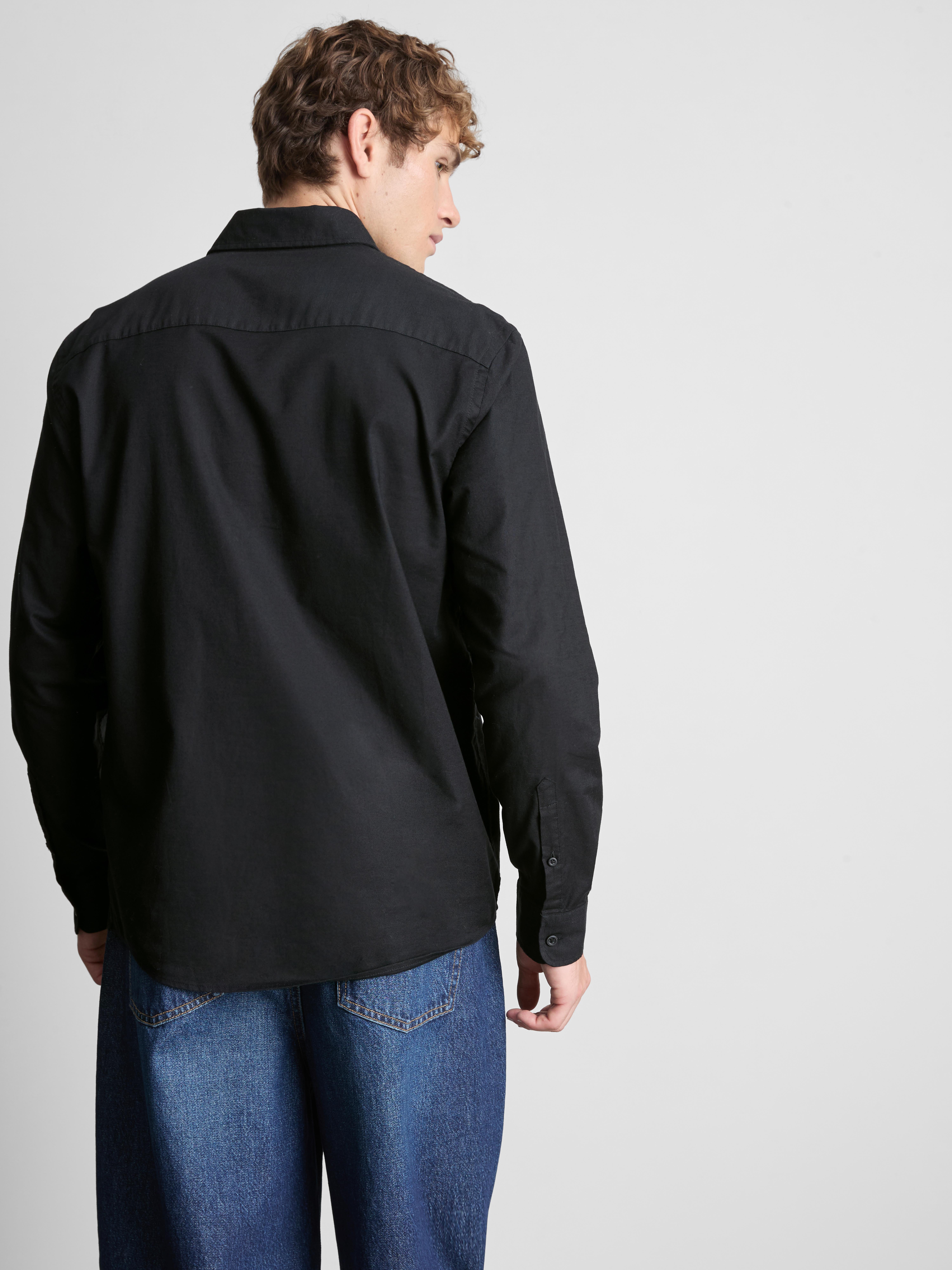 Pure Cotton Regular Fit Oxford Shirt - Black