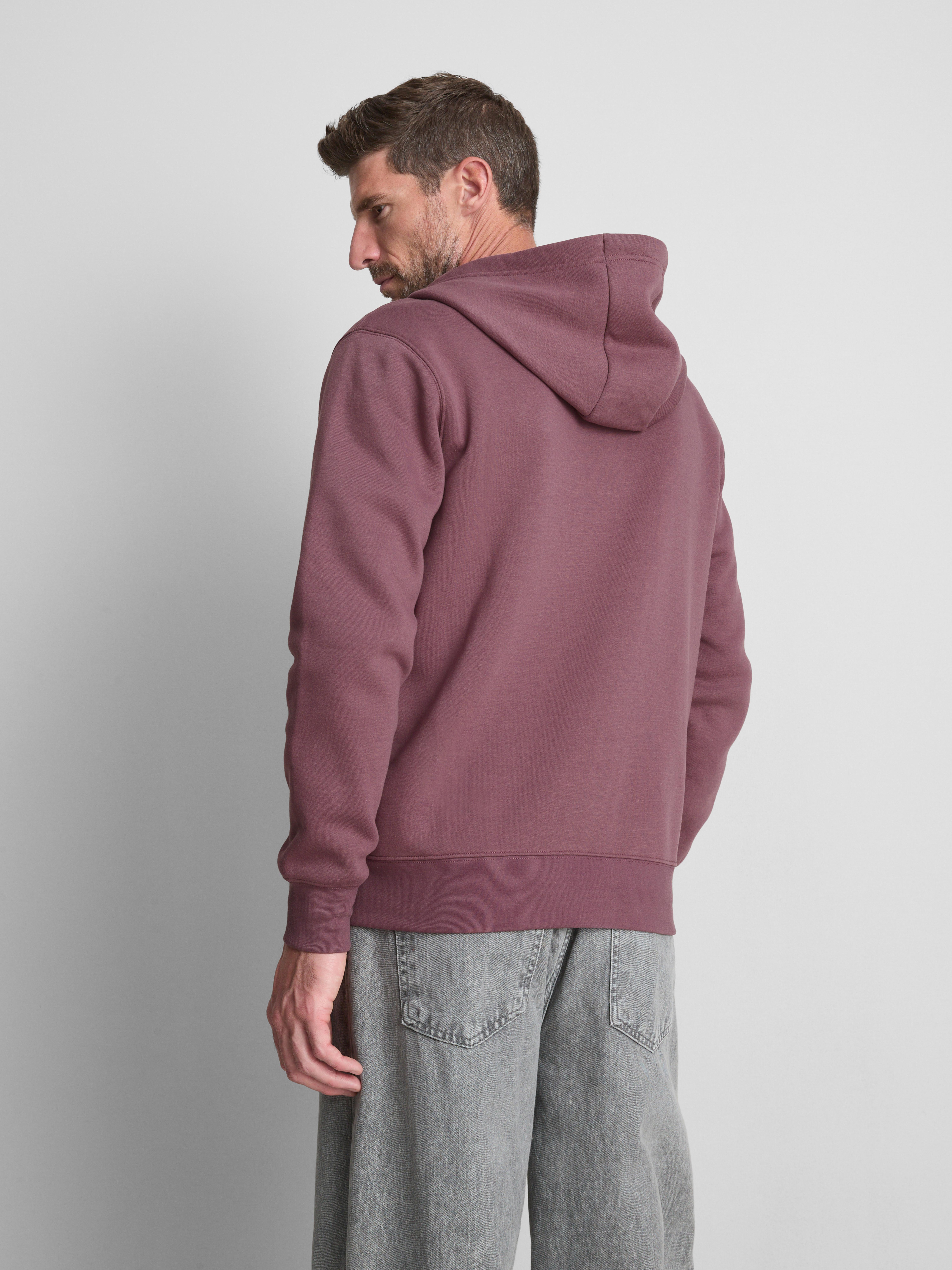 Regular-Fit Cotton-Blend Zip-Up Hoodie - Plum
